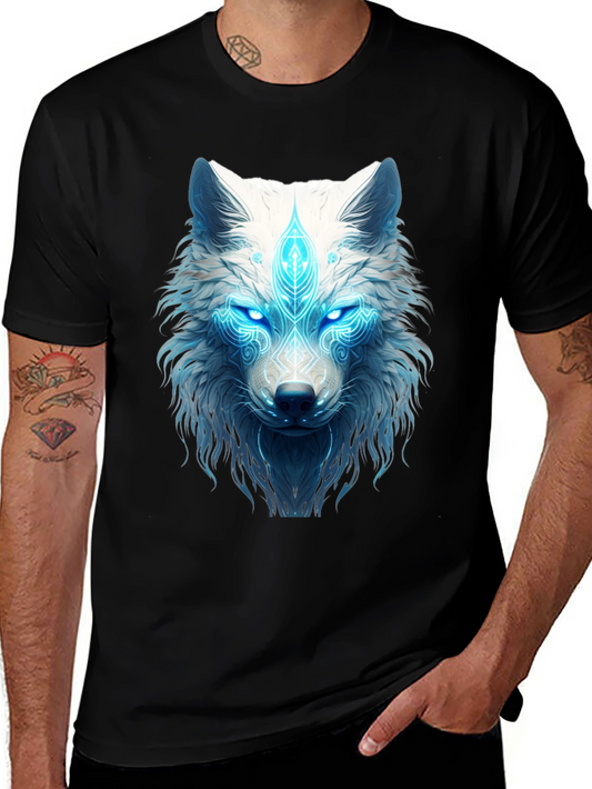 Mystic Wolf Graphic Tee - Black