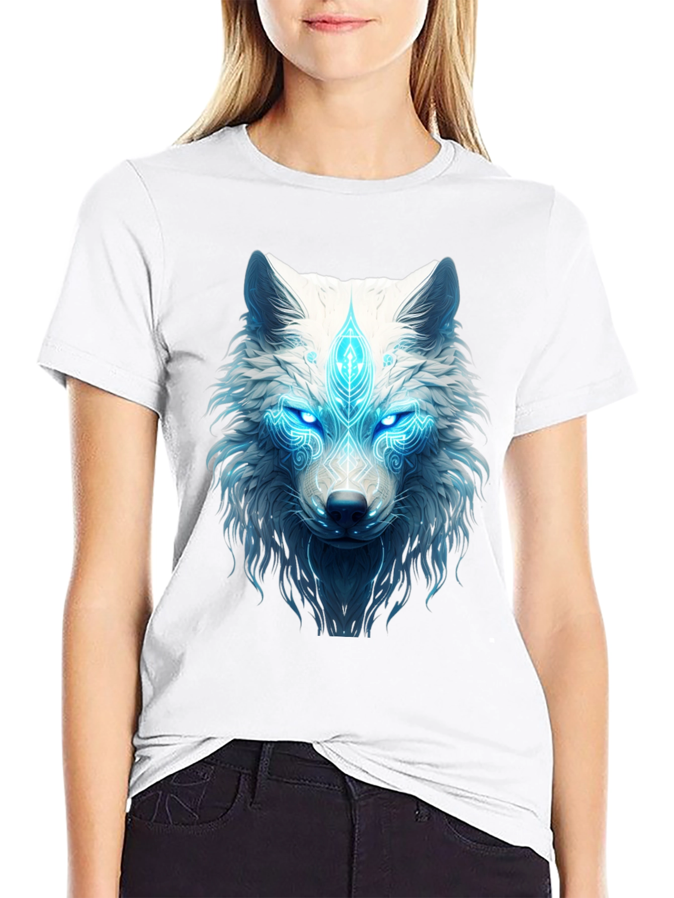 Mystic Wolf Graphic Tee - Black