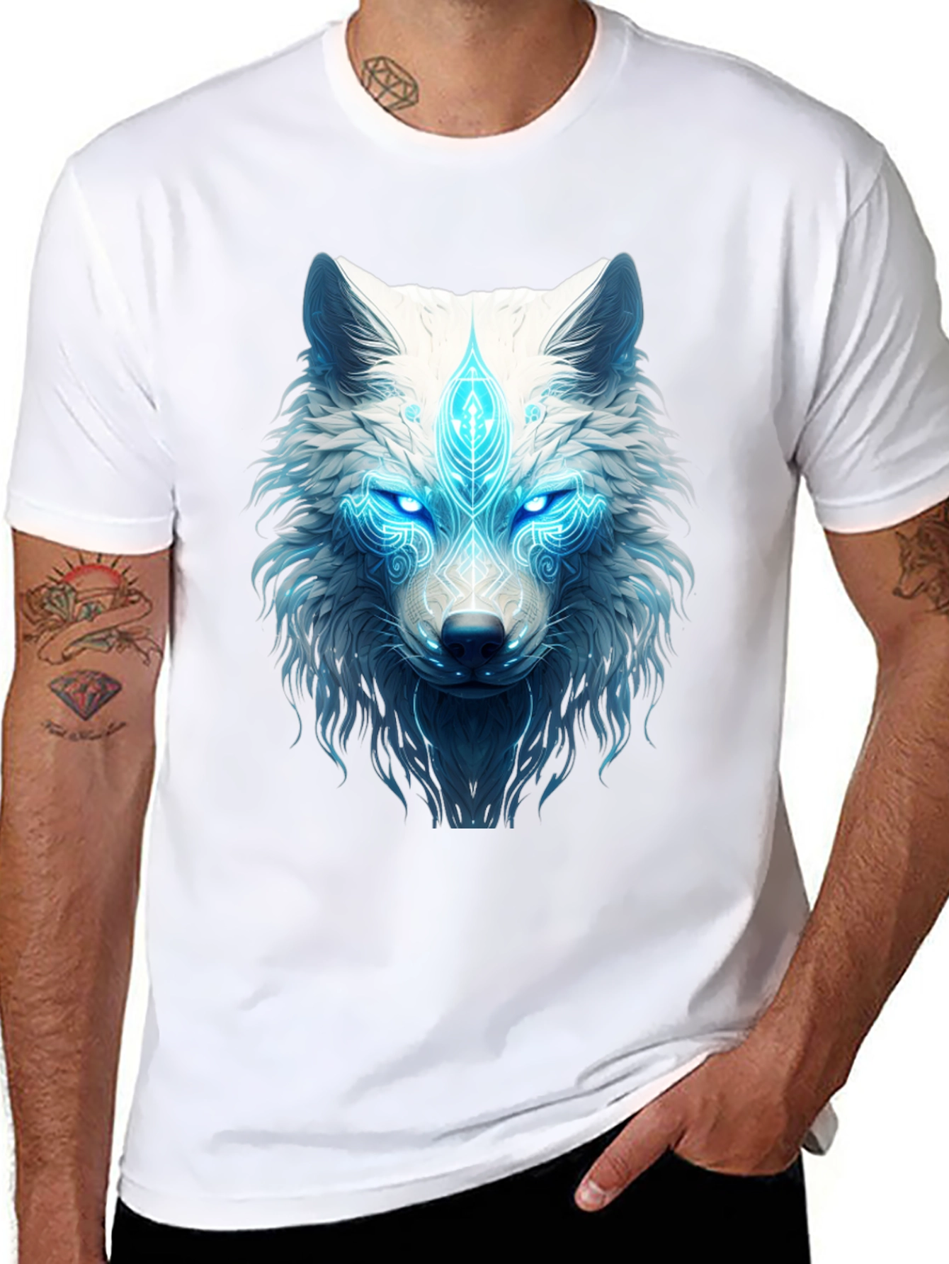 Mystic Wolf Graphic Tee - Black