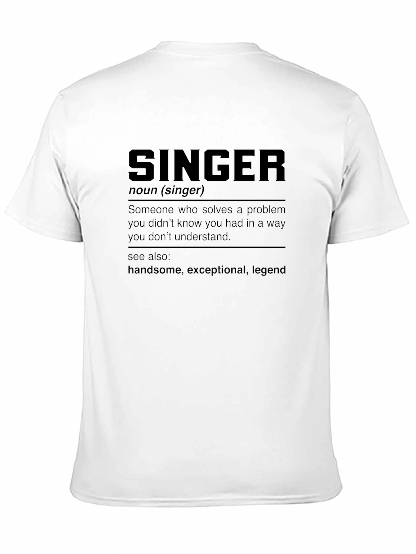 Singer Definition Black T-Shirt