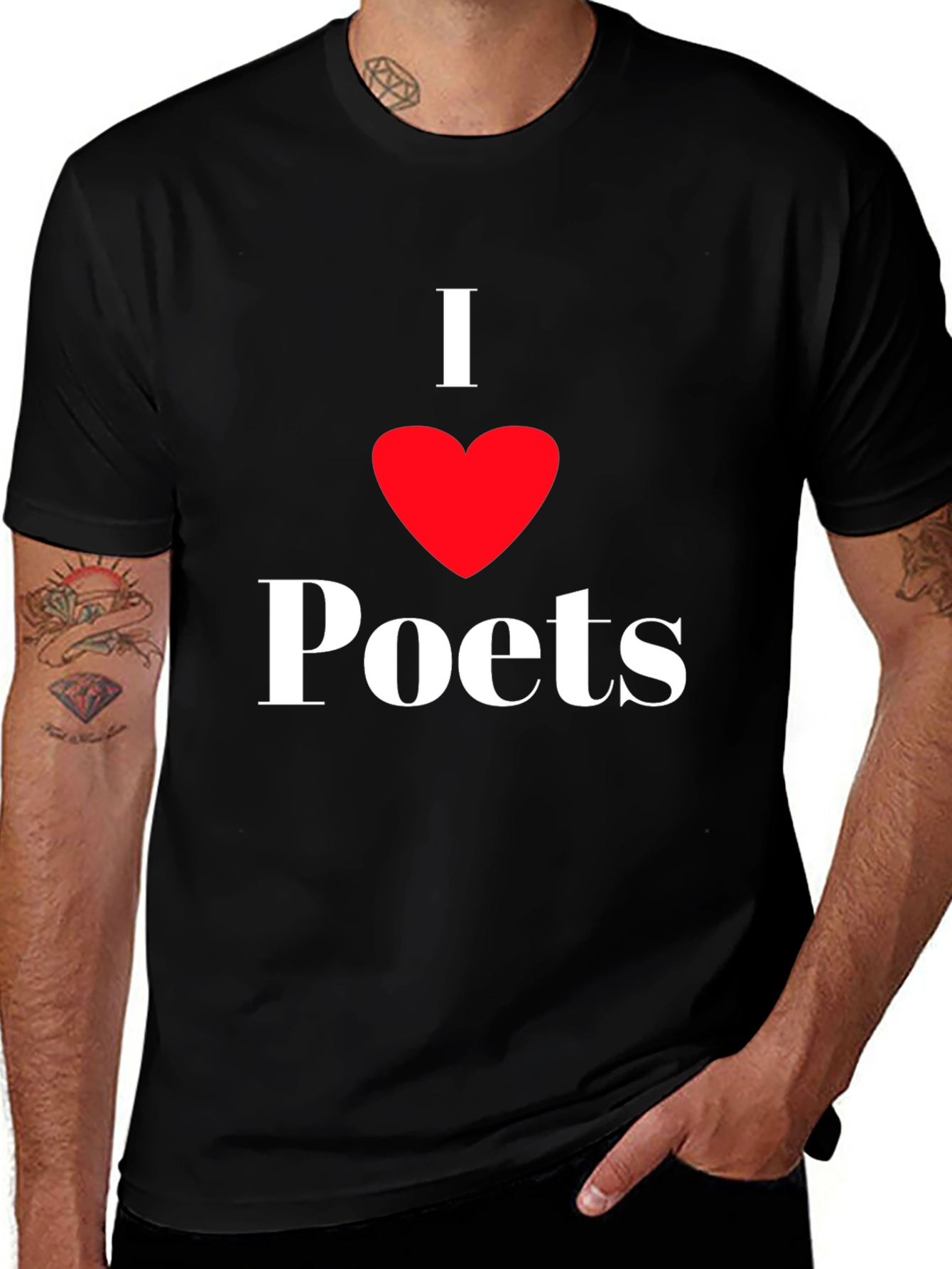 I Heart Poets Black T-Shirt