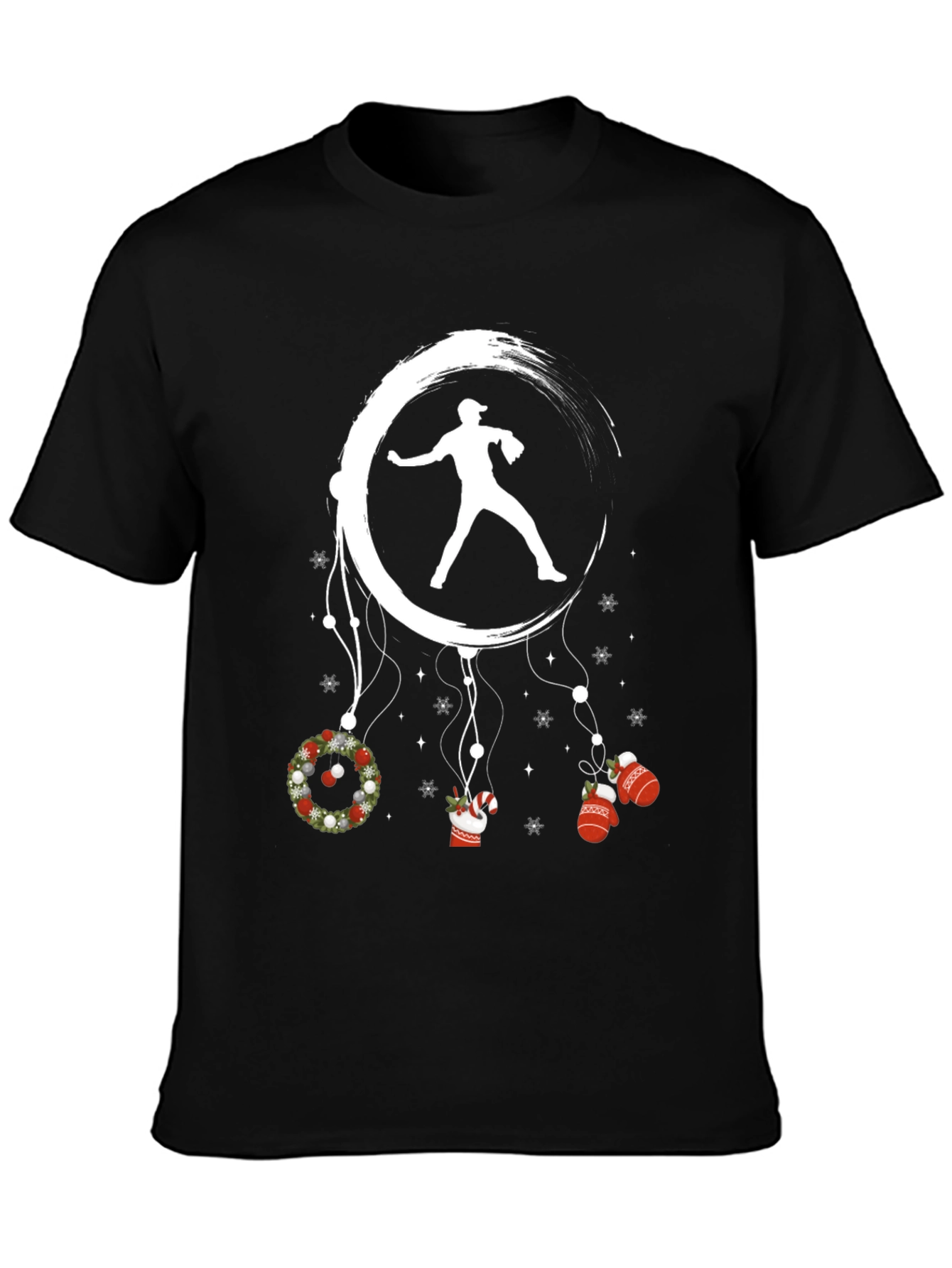 Baseball Christmas T-Shirt Pitcher Design