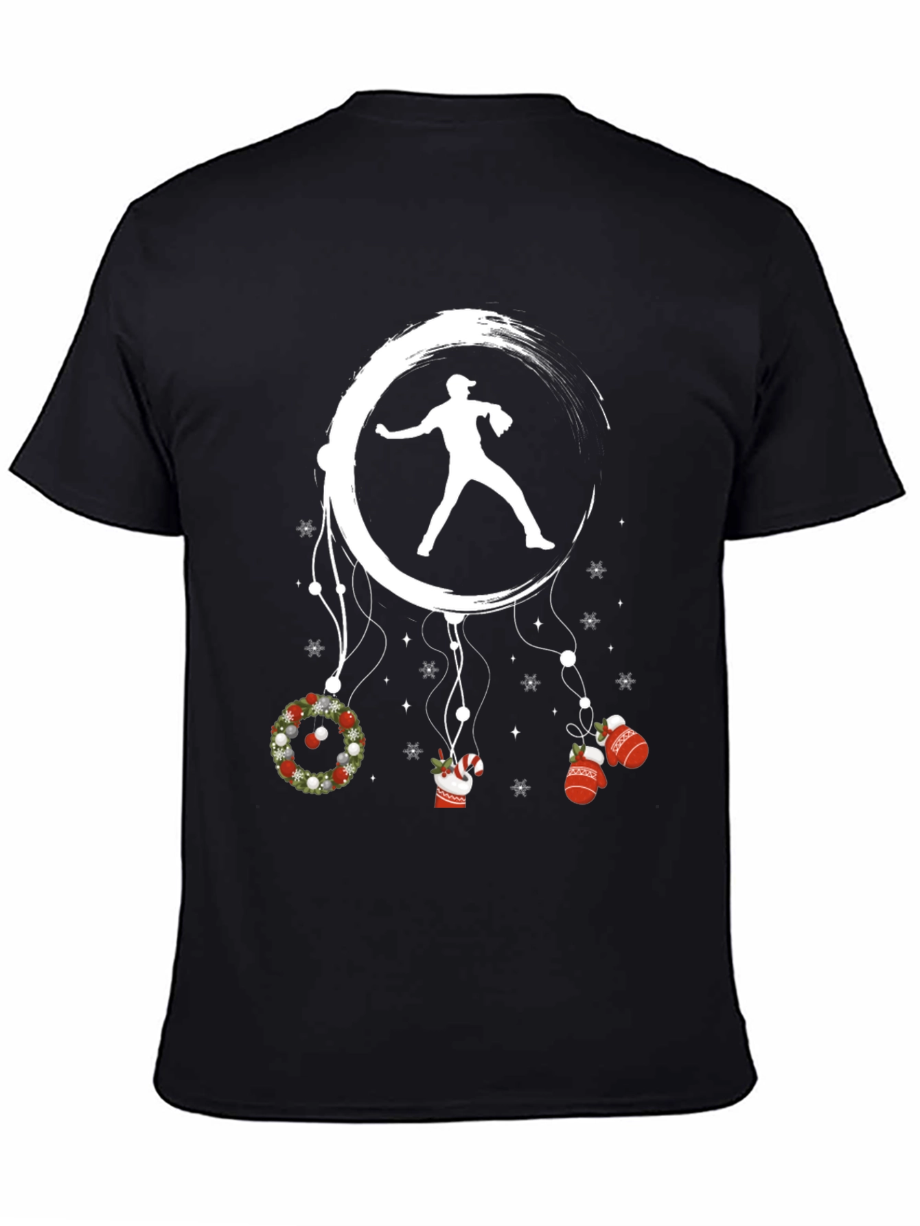 Baseball Christmas T-Shirt Pitcher Design