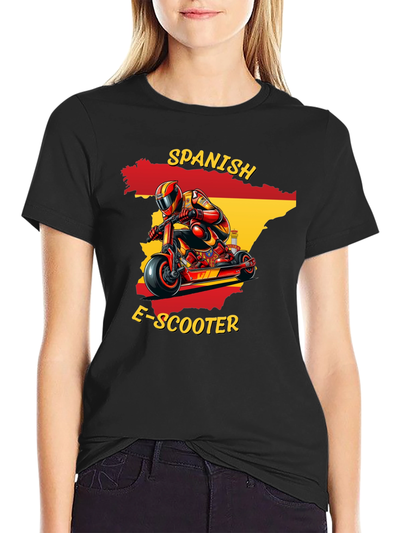 Spanish E-Scooter Rider T-Shirt - Cool Graphic Tee