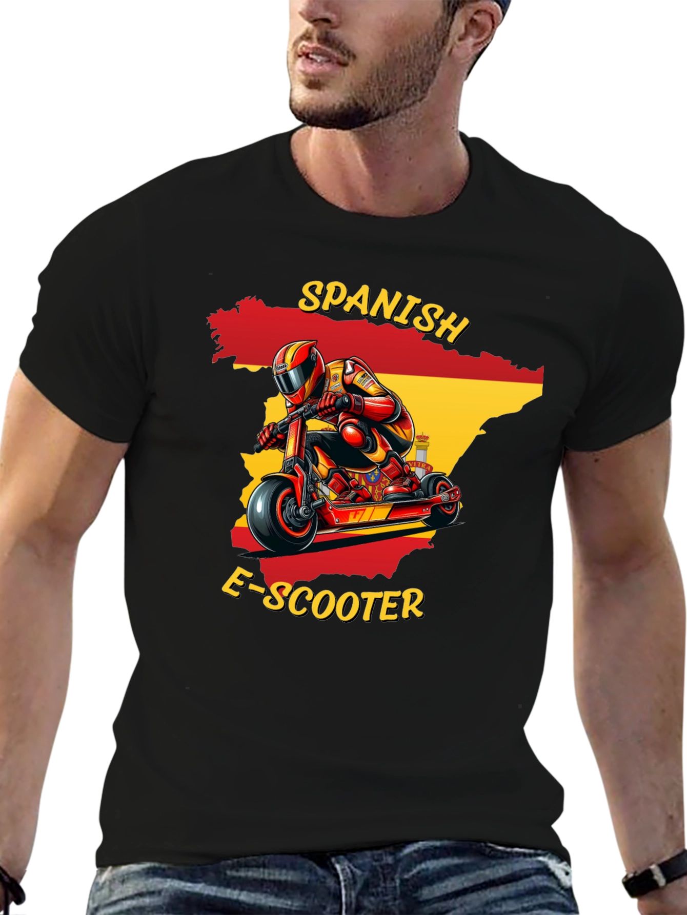 Spanish E-Scooter Rider T-Shirt - Cool Graphic Tee