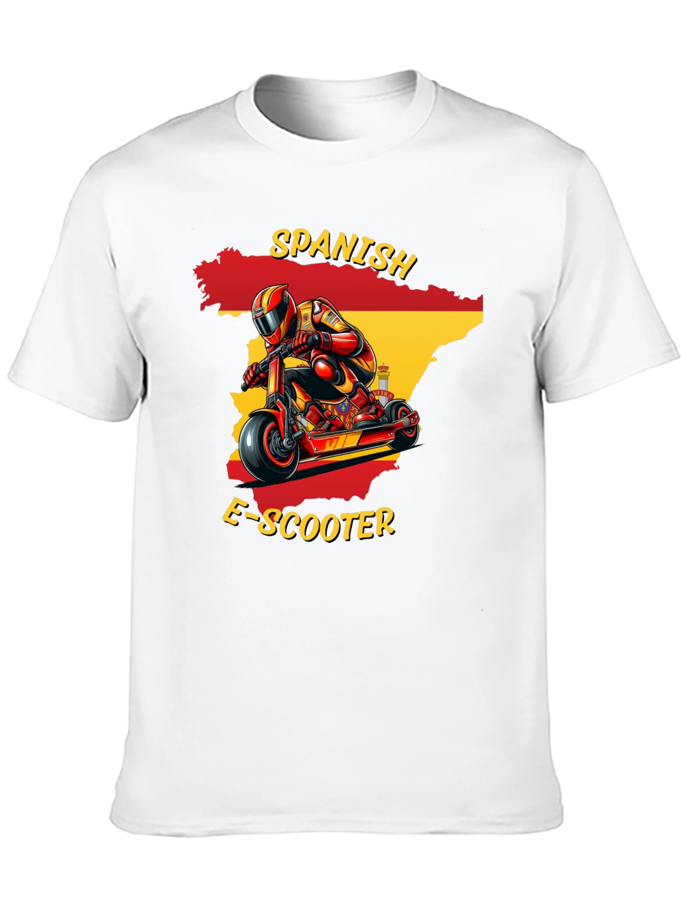 Spanish E-Scooter Rider T-Shirt - Cool Graphic Tee