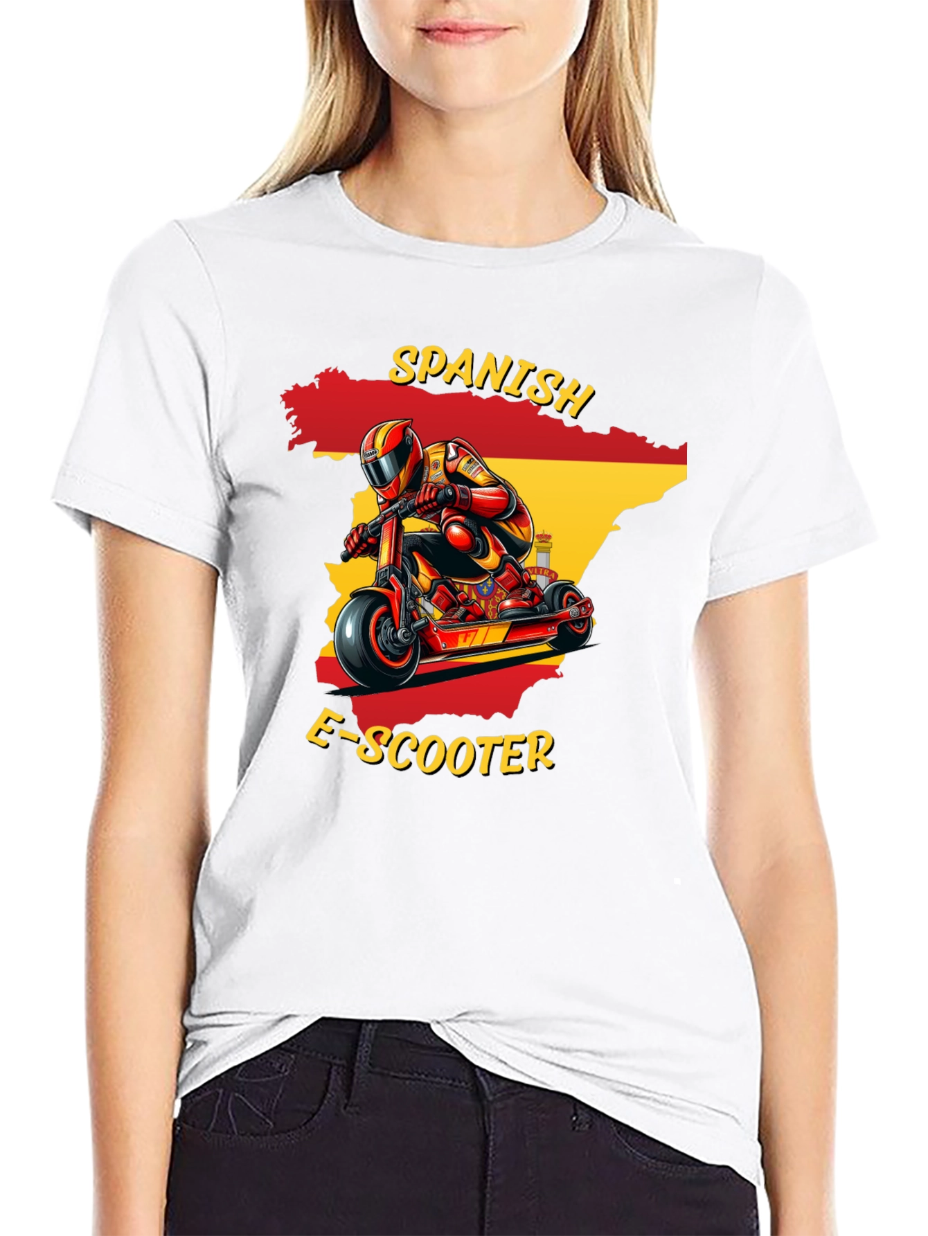Spanish E-Scooter Rider T-Shirt - Cool Graphic Tee
