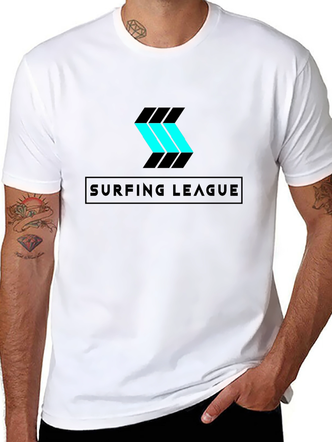 Surfing League Graphic T-Shirt - Sleek Black Tee