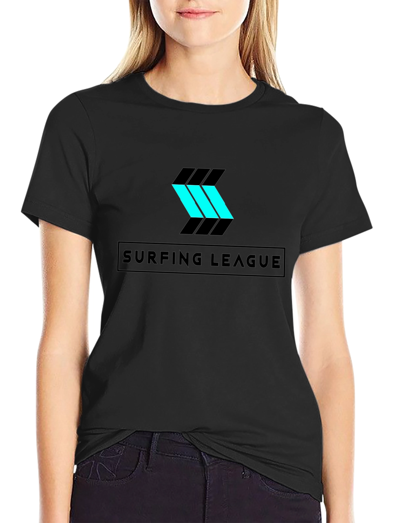 Surfing League Graphic T-Shirt - Sleek Black Tee