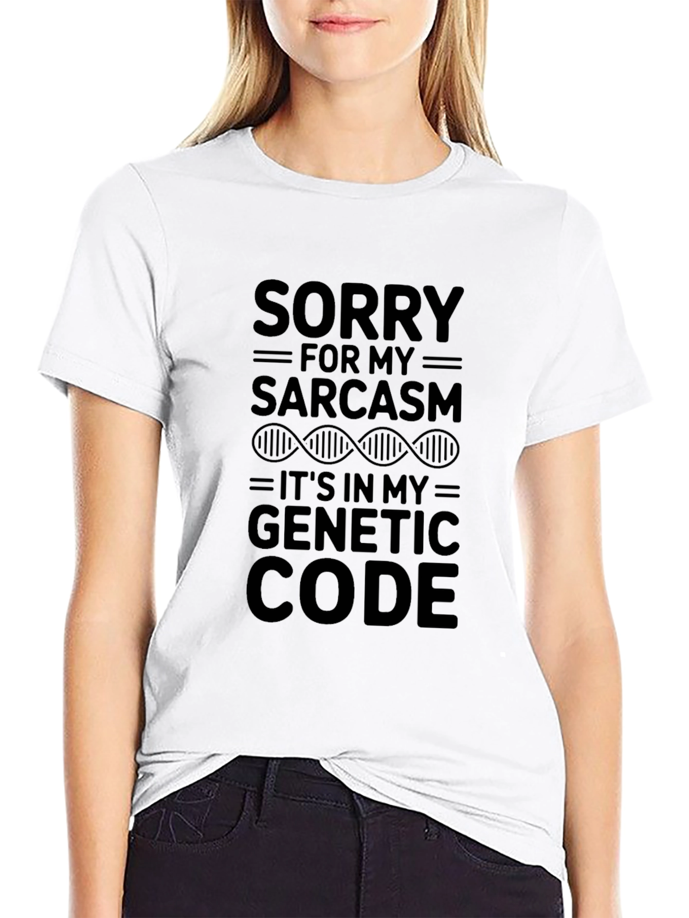 Sarcasm Genetic Code Graphic Tee - Black