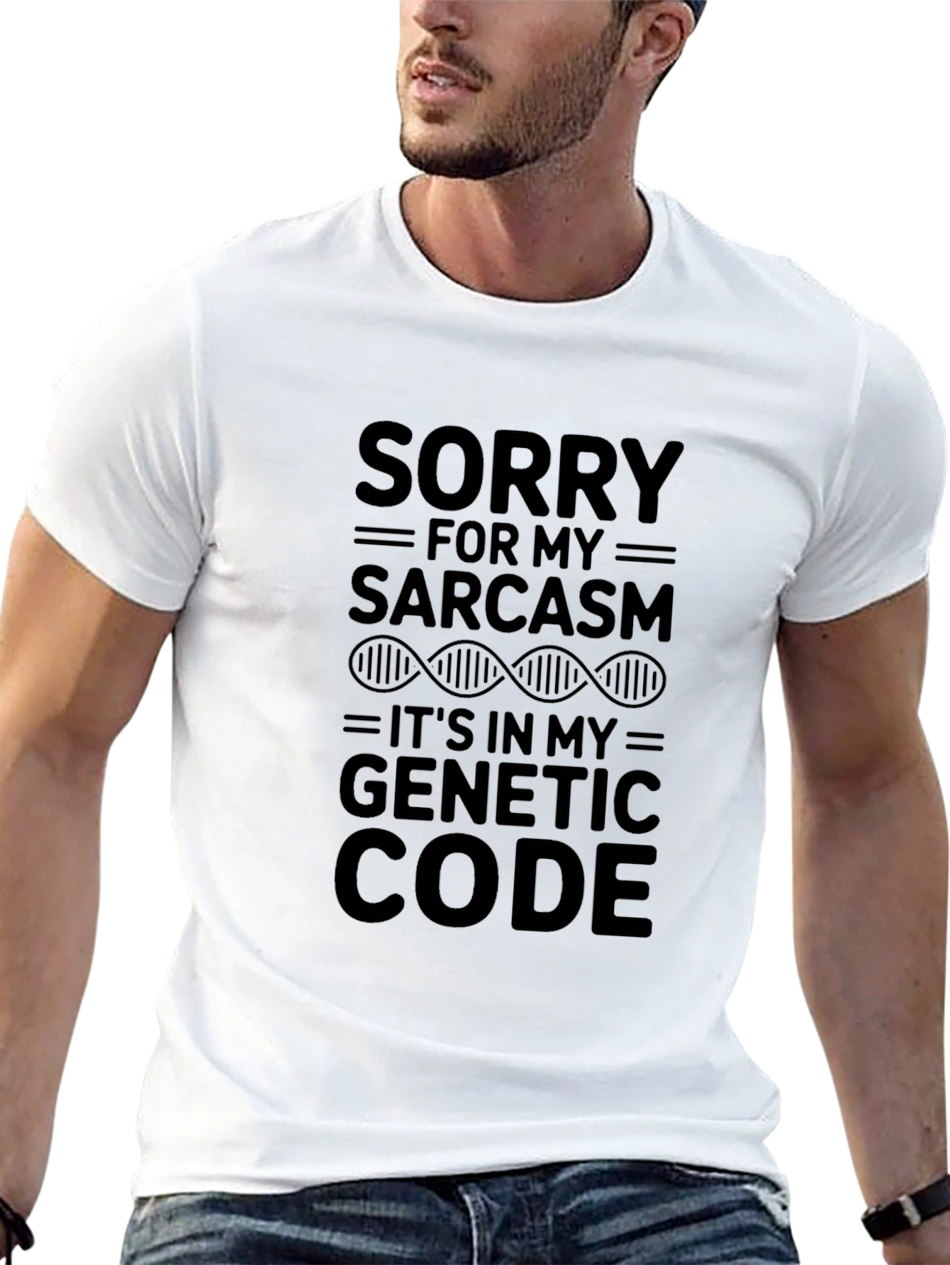 Sarcasm Genetic Code Graphic Tee - Black