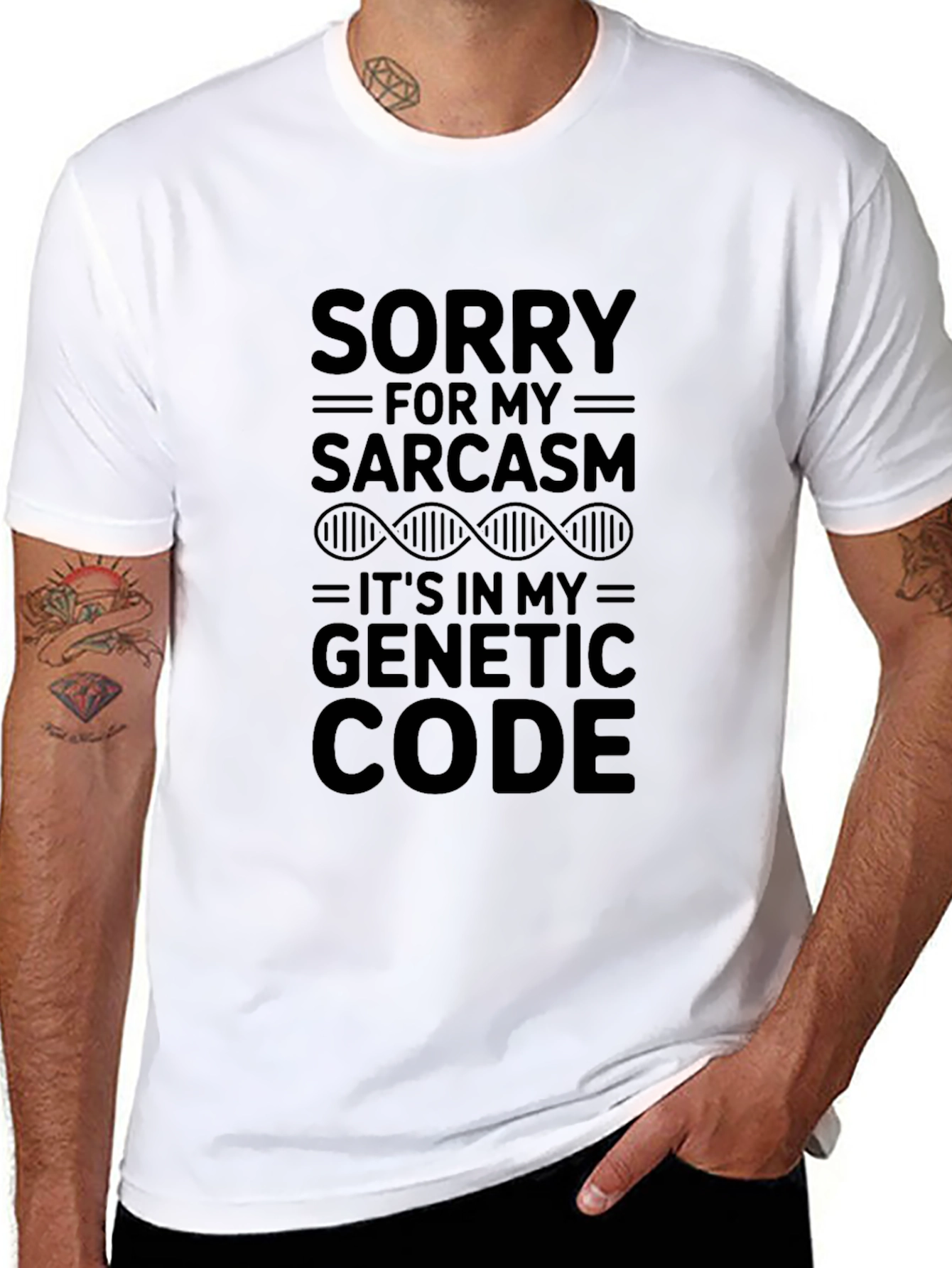 Sarcasm Genetic Code Graphic Tee - Black