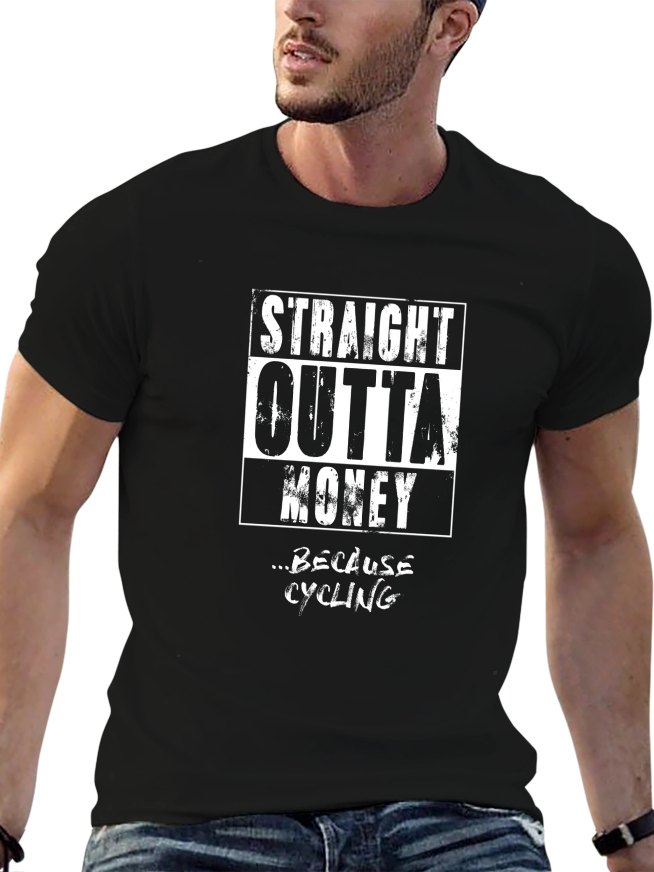 Straight Outta Money Cycling T-Shirt - Funny Biker Tee