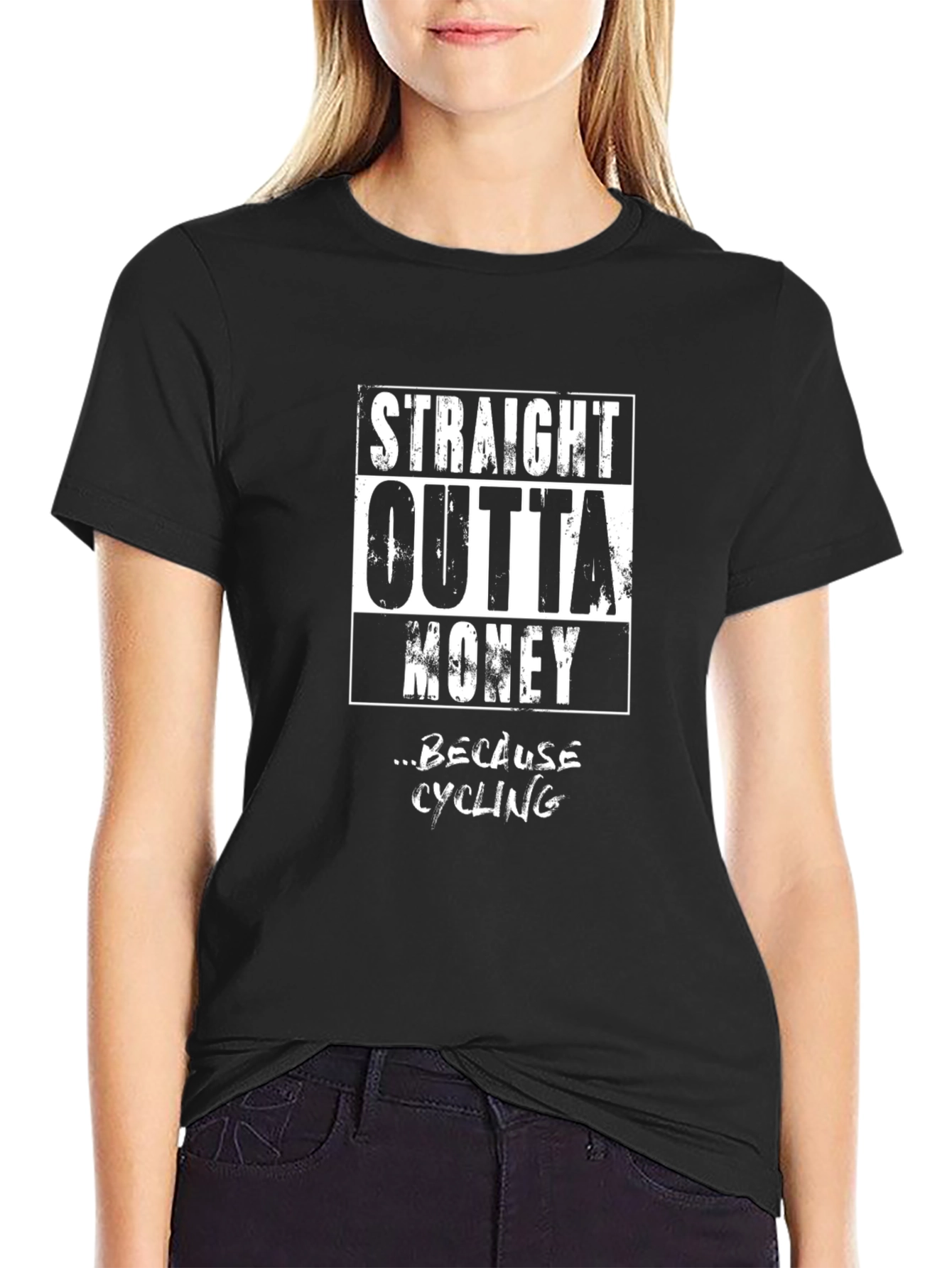 Straight Outta Money Cycling T-Shirt - Funny Biker Tee