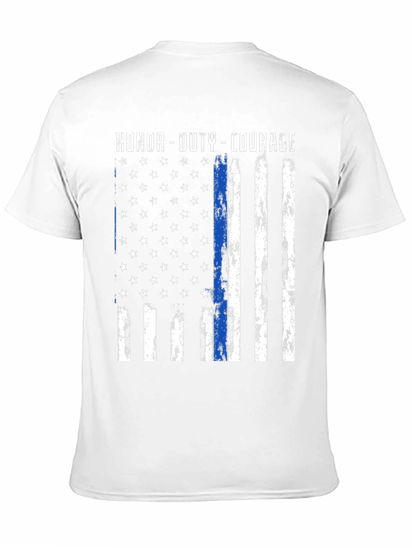 Honor Duty Courage Thin Blue Line Flag T-Shirt