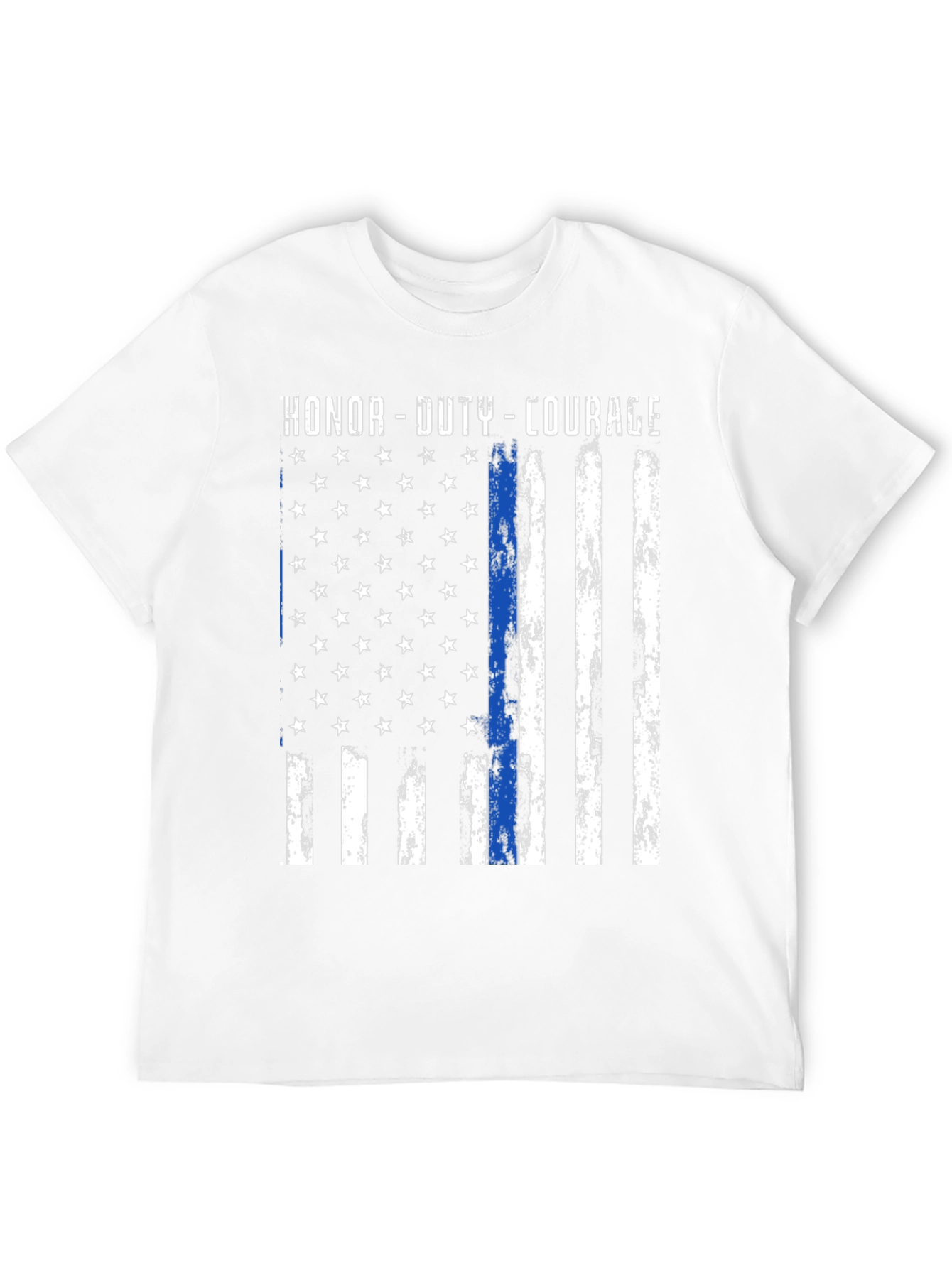 Honor Duty Courage Thin Blue Line Flag T-Shirt