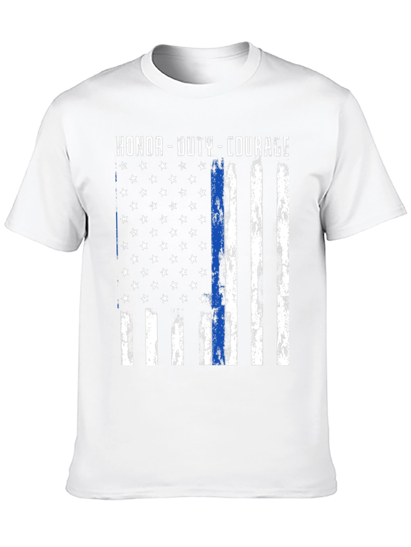 Honor Duty Courage Thin Blue Line Flag T-Shirt