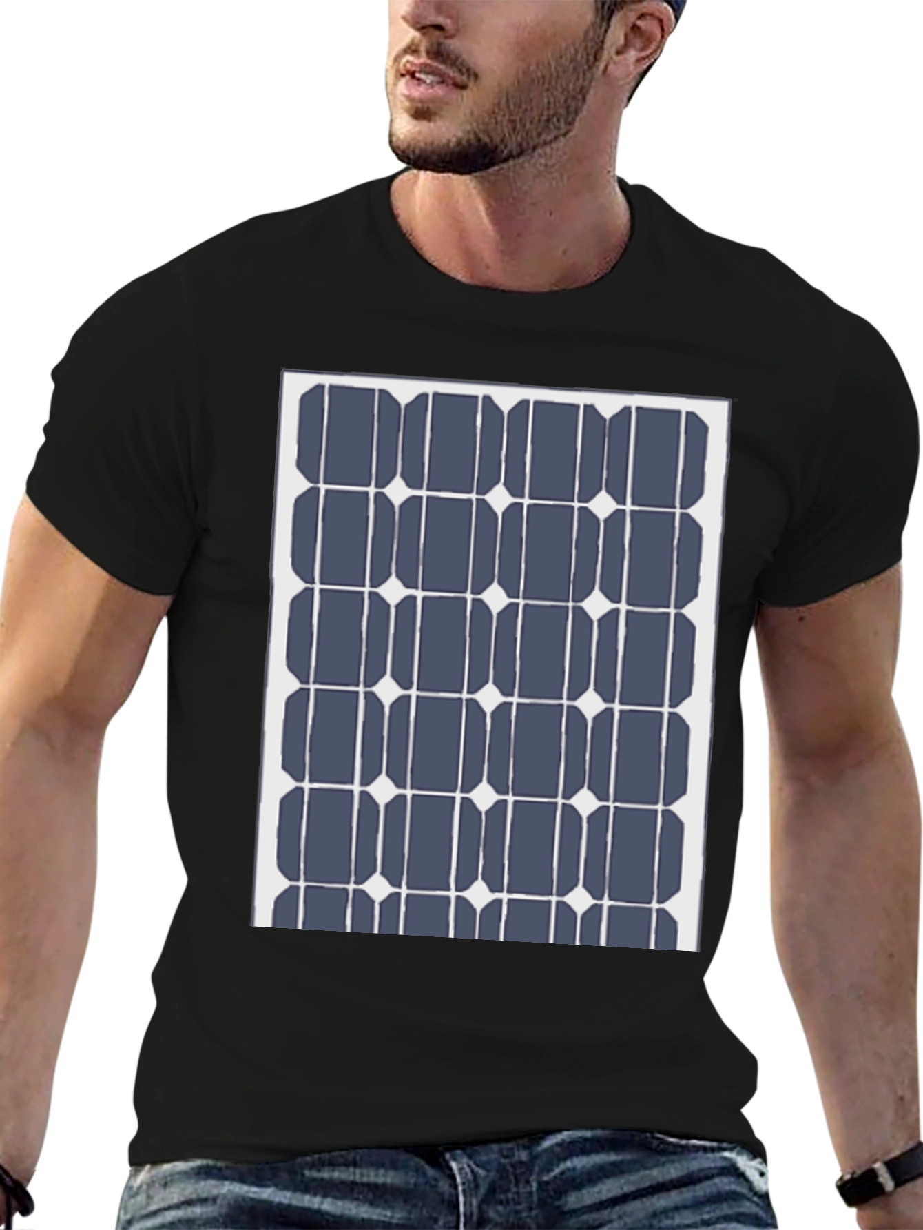 Solar Panel Grid Black Tee