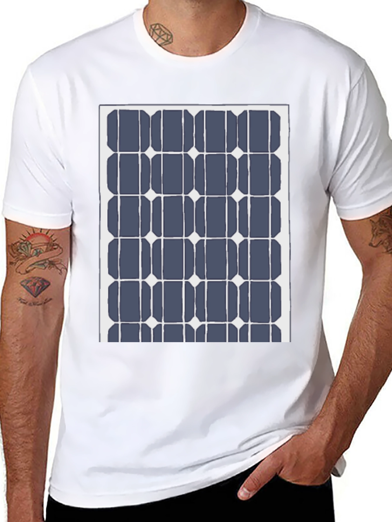 Solar Panel Grid Black Tee