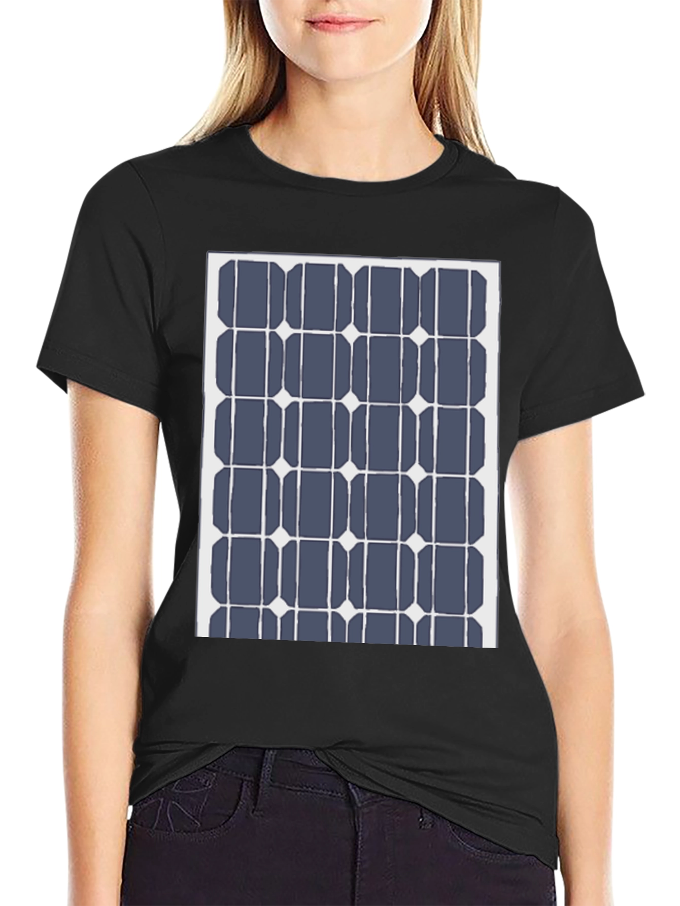 Solar Panel Grid Black Tee