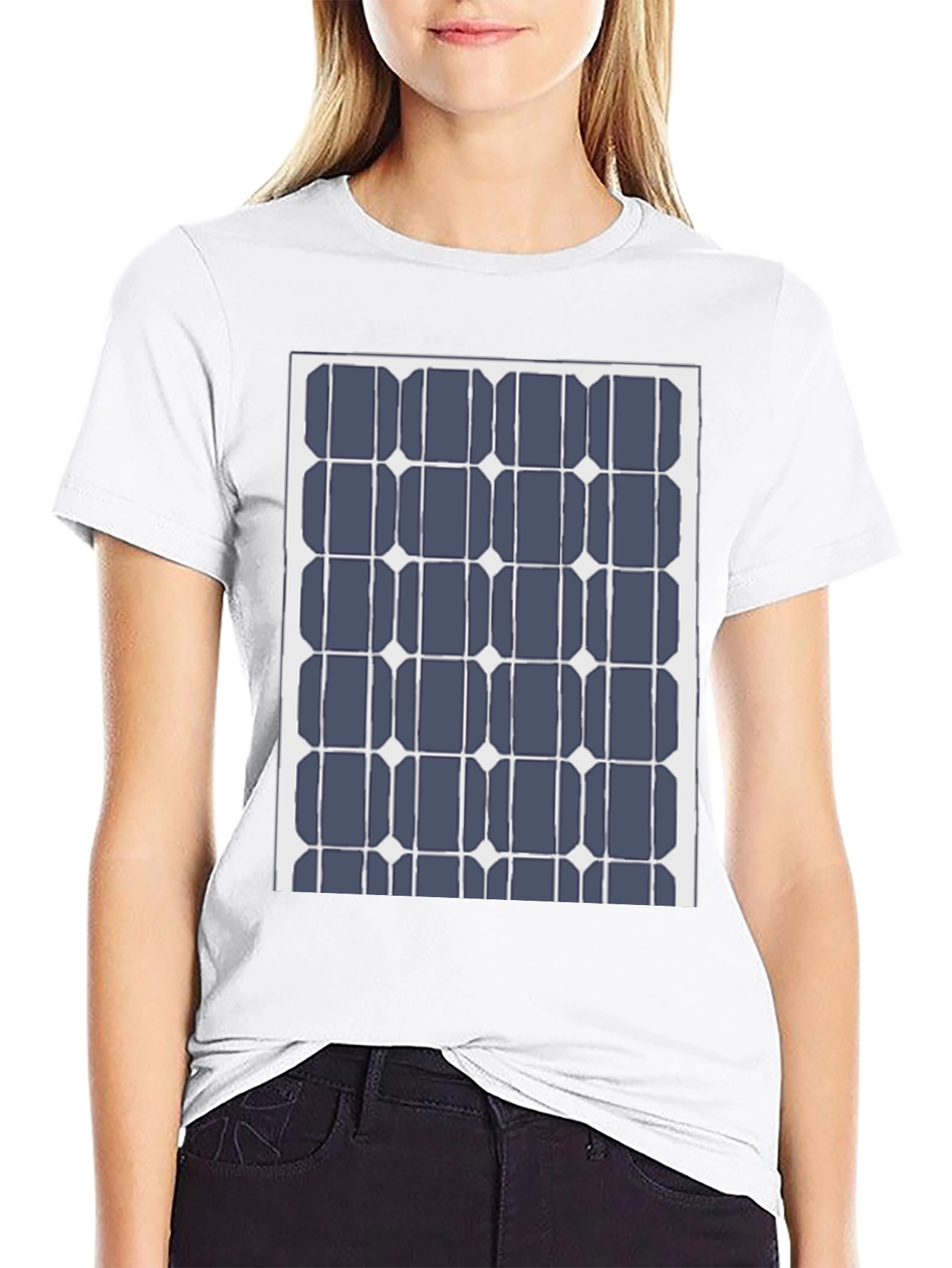 Solar Panel Grid Black Tee