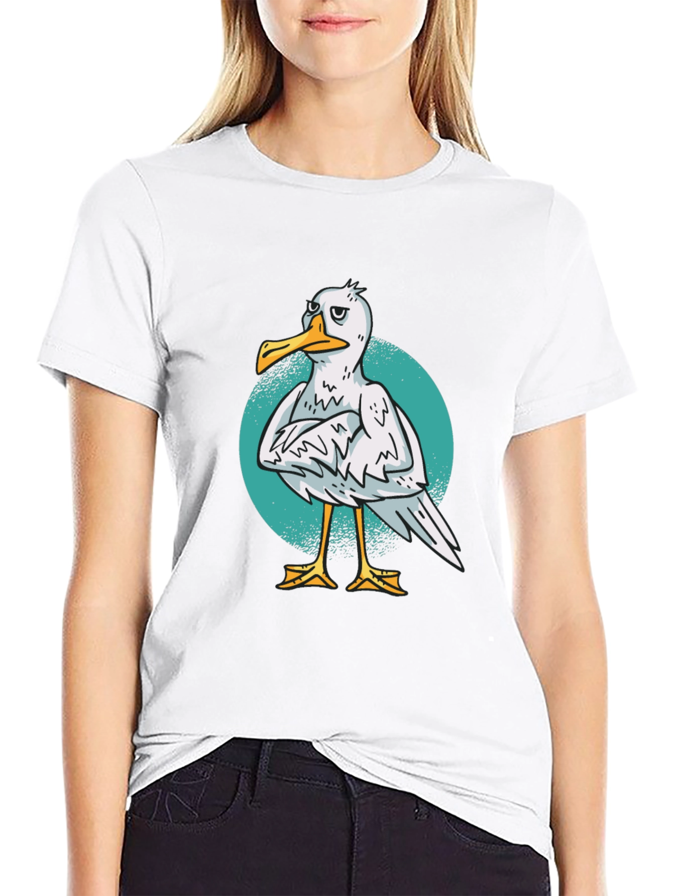 Grumpy Seagull Graphic T-Shirt - Soft Cotton