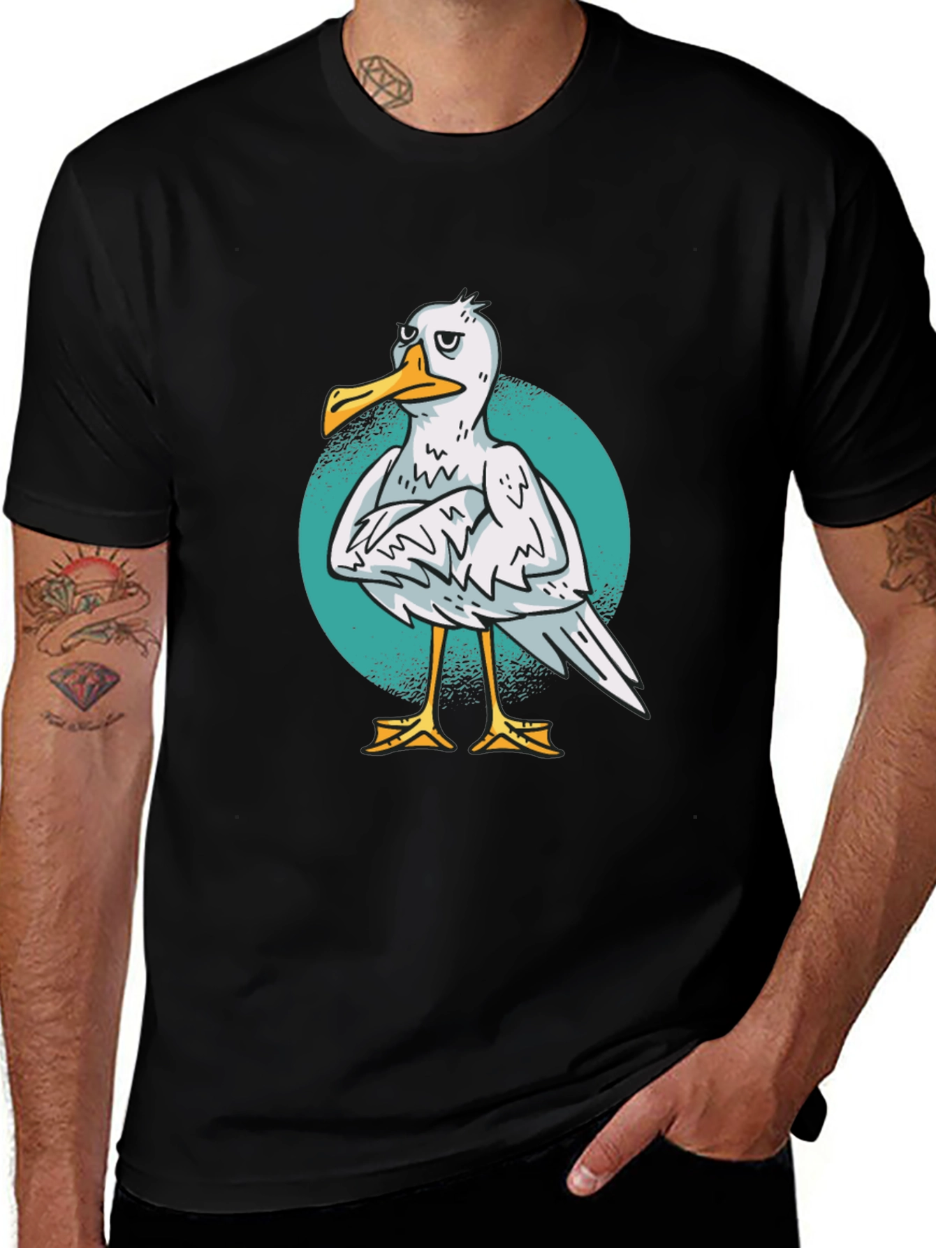 Grumpy Seagull Graphic T-Shirt - Soft Cotton