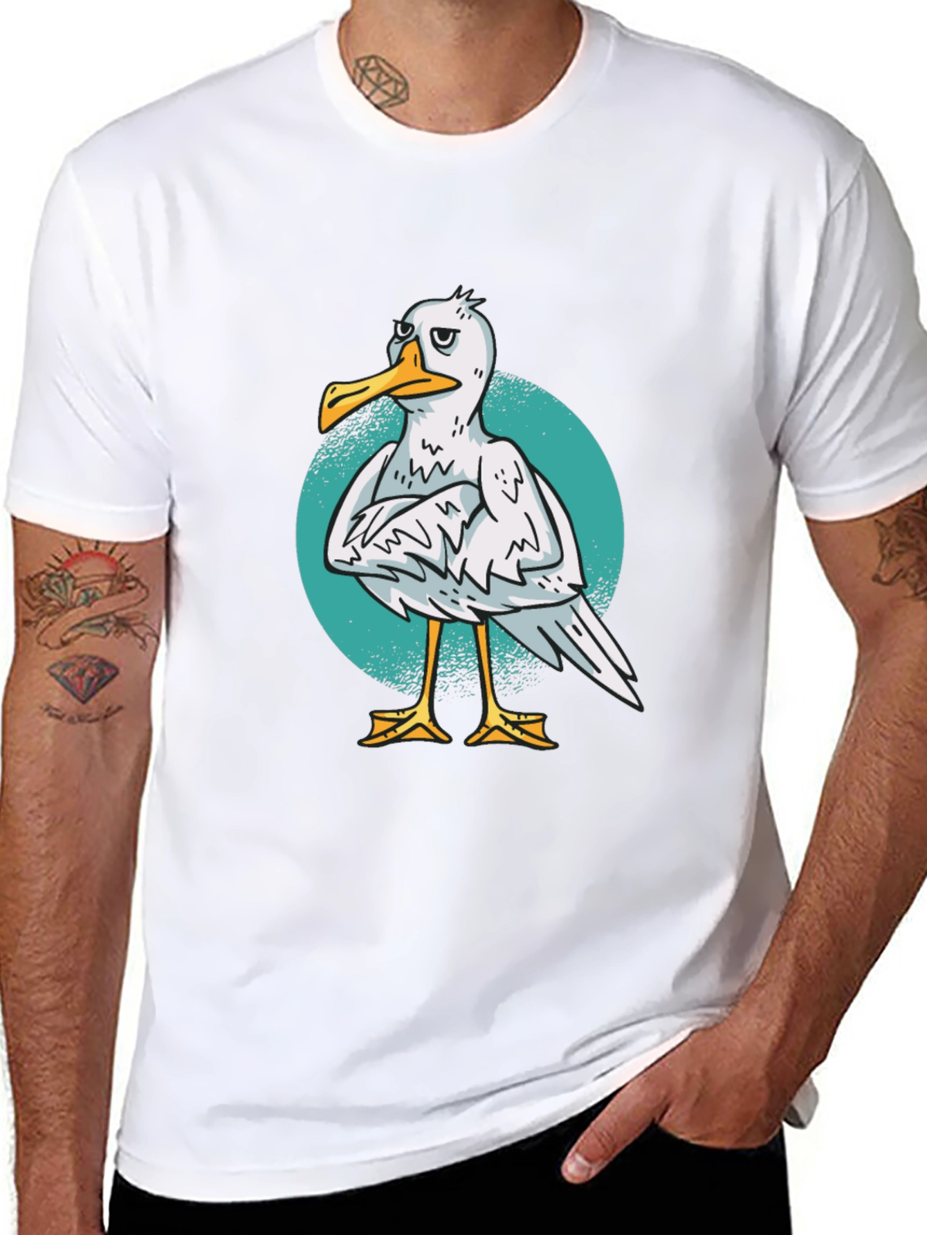Grumpy Seagull Graphic T-Shirt - Soft Cotton