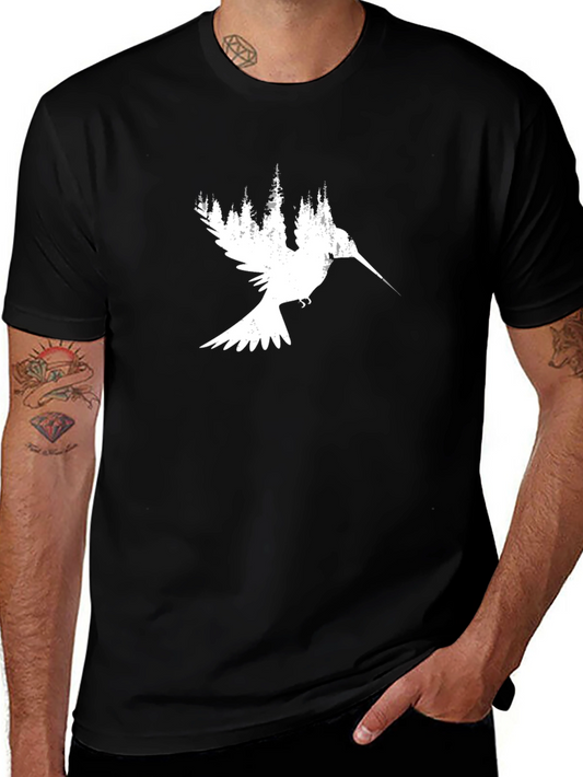 Hummingbird Forest Black Graphic Tee