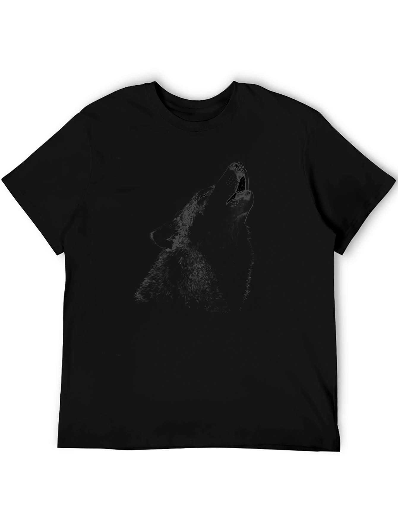 Mens Black Crew Neck Graphic T-Shirt