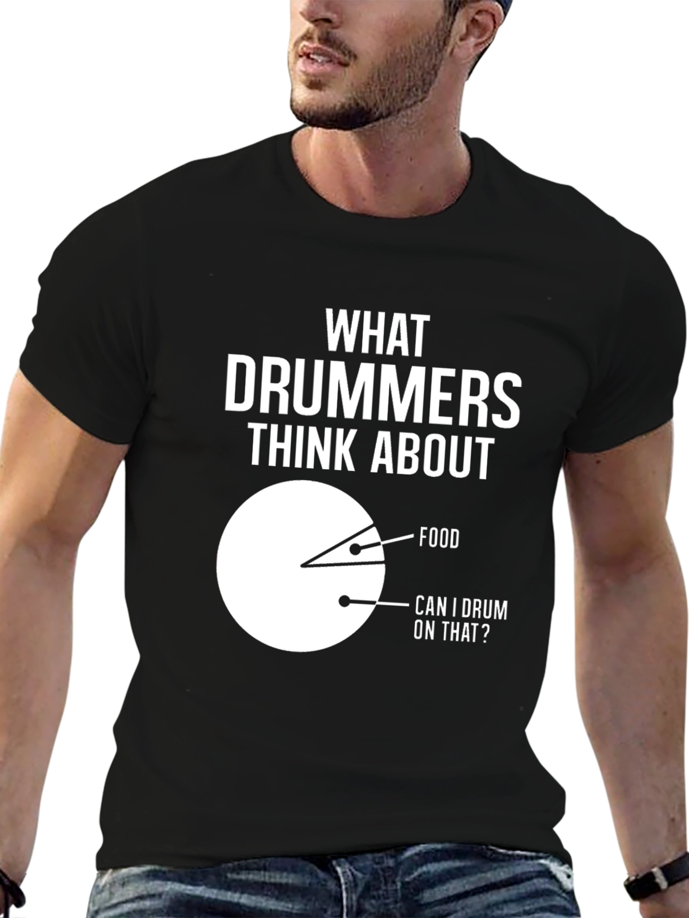 Drummer Humor T-Shirt: Food & Drumming Pie Chart