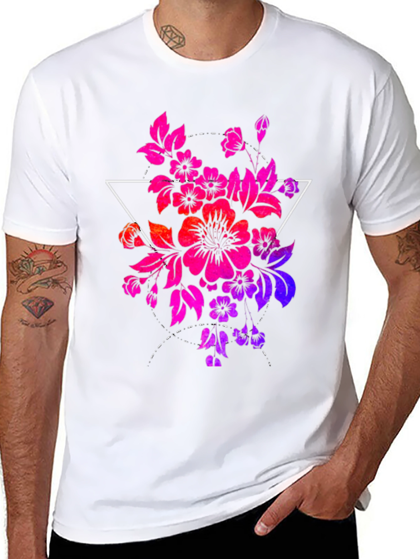 Floral Triangle Graphic T-Shirt