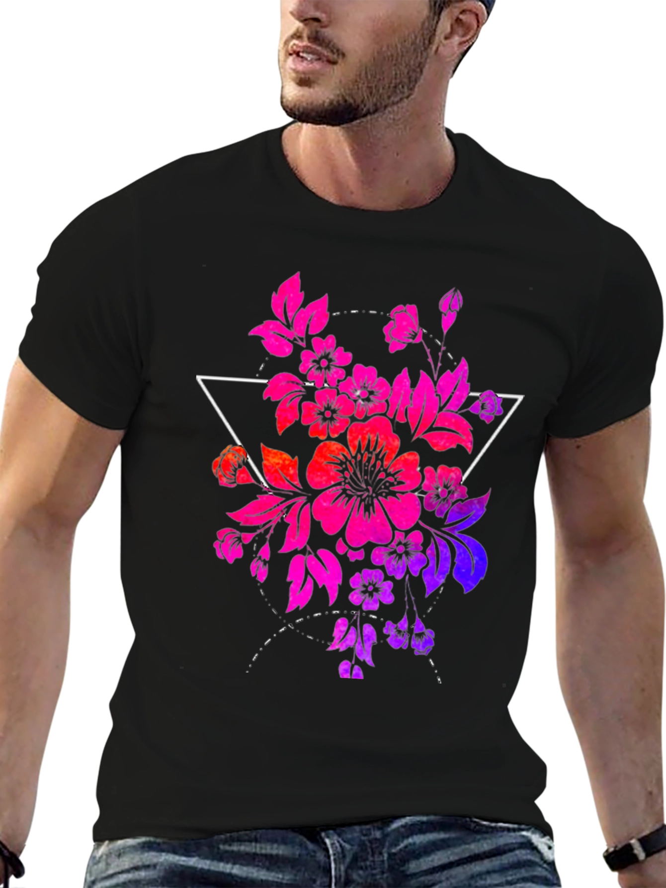 Floral Triangle Graphic T-Shirt