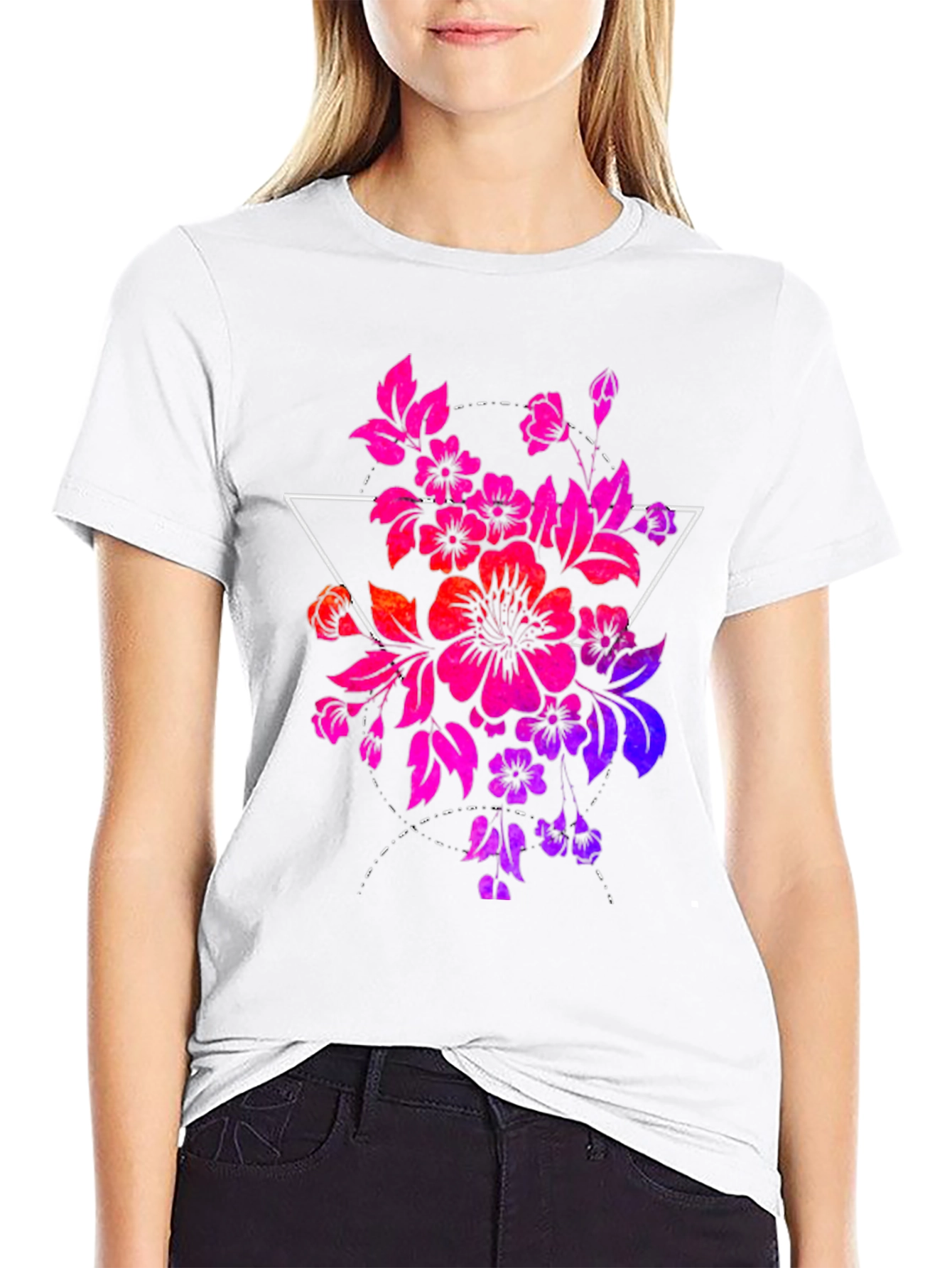 Floral Triangle Graphic T-Shirt
