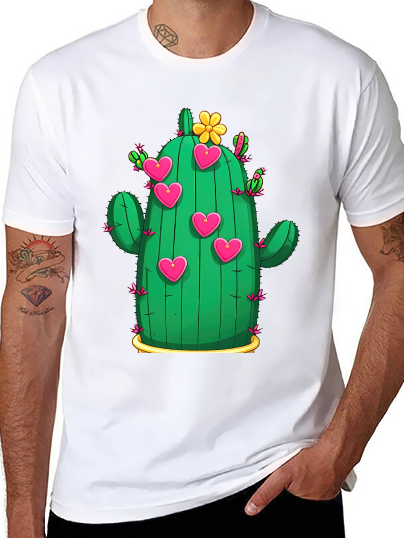 Cactus Heart T-Shirt - Trendy Graphic Tee