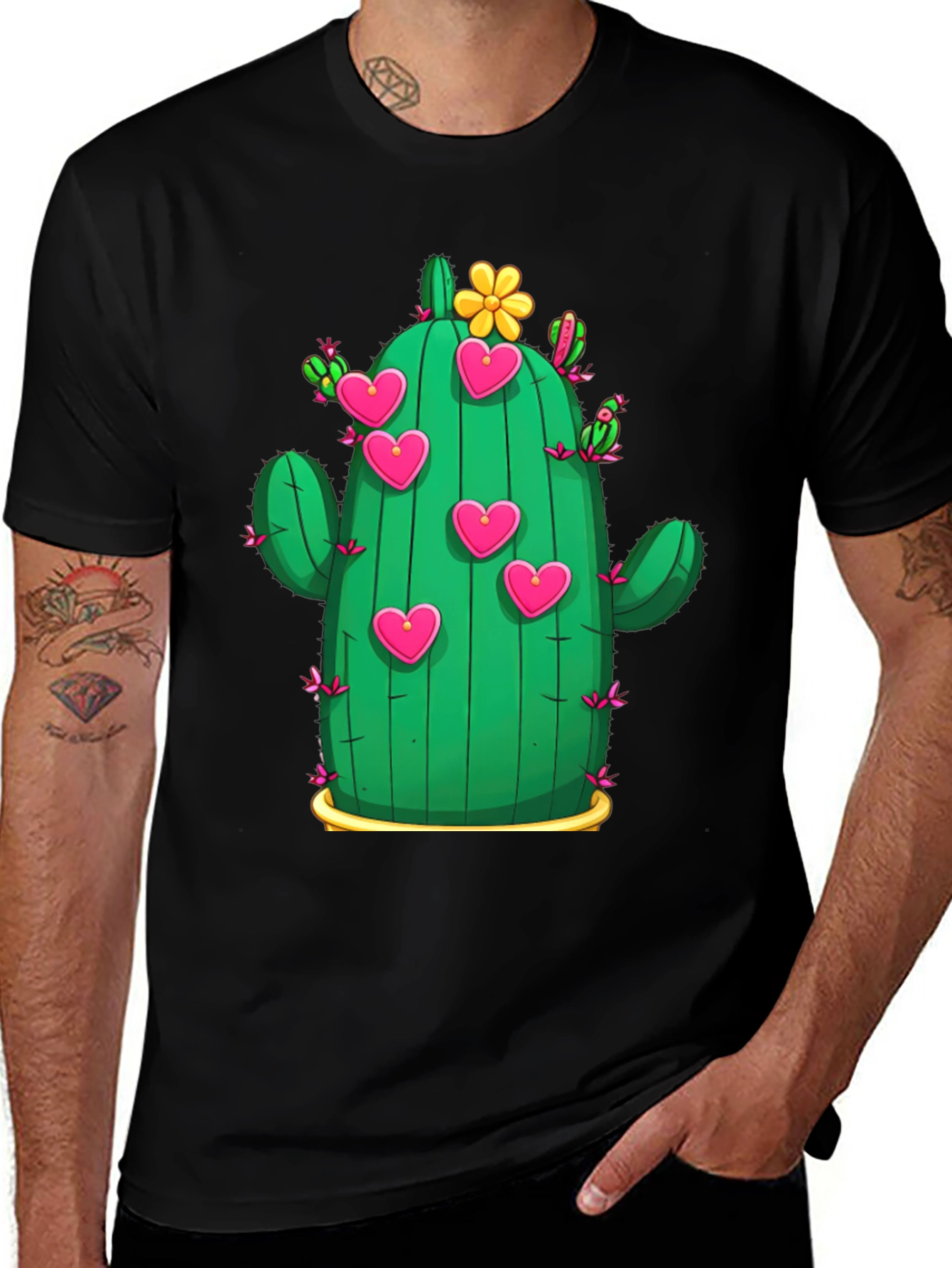 Cactus Heart T-Shirt - Trendy Graphic Tee