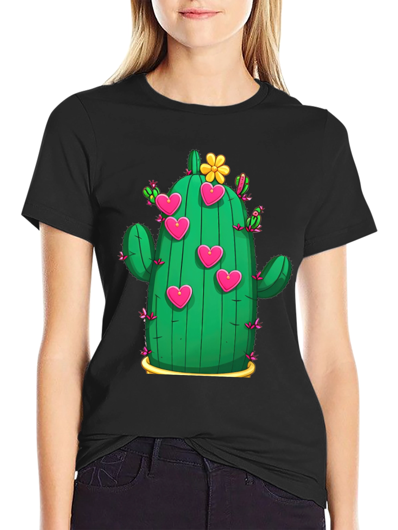 Cactus Heart T-Shirt - Trendy Graphic Tee