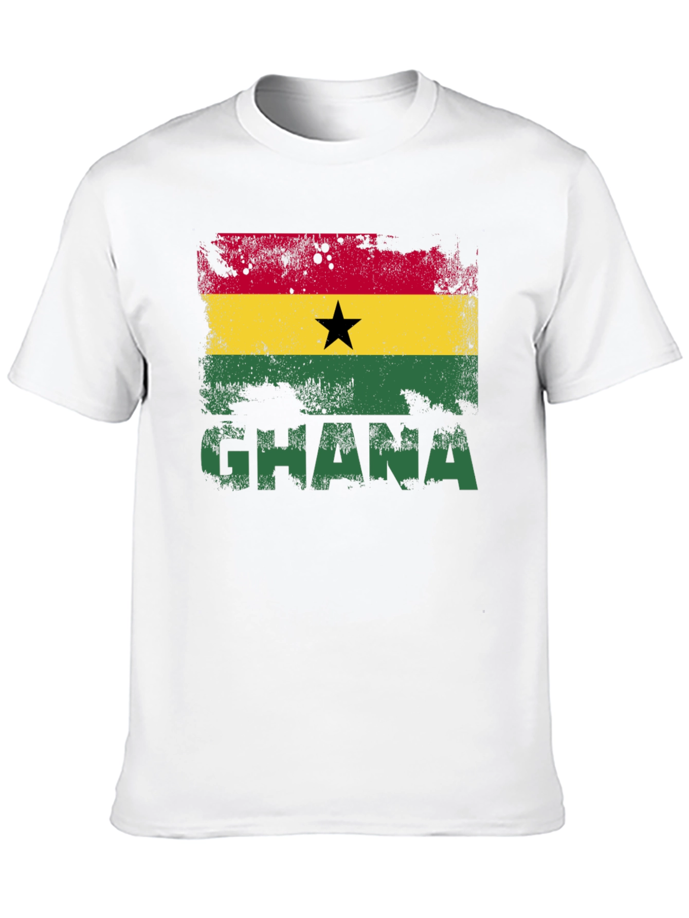 Ghana Flag Graphic T-Shirt - Black
