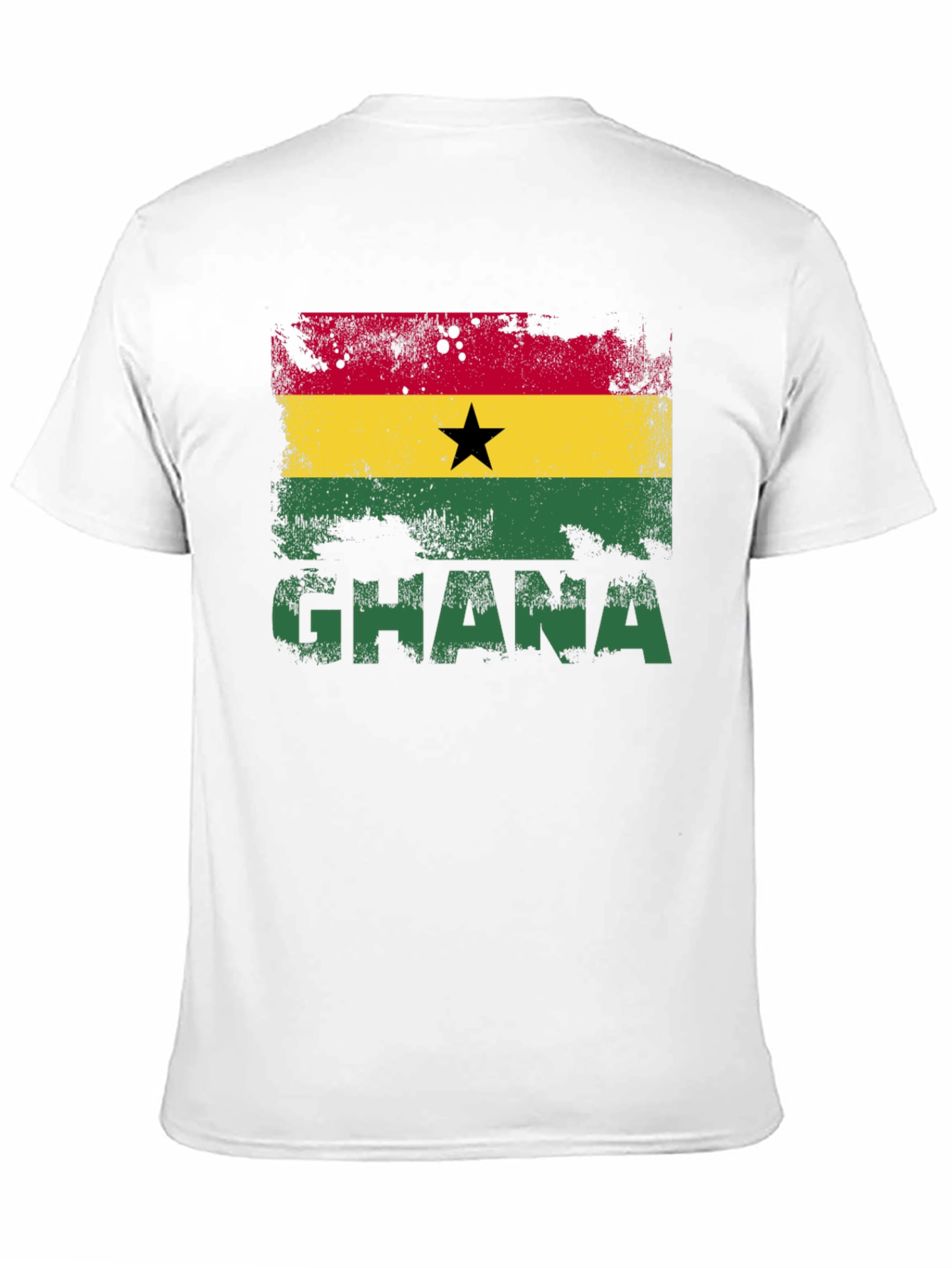 Ghana Flag Graphic T-Shirt - Black