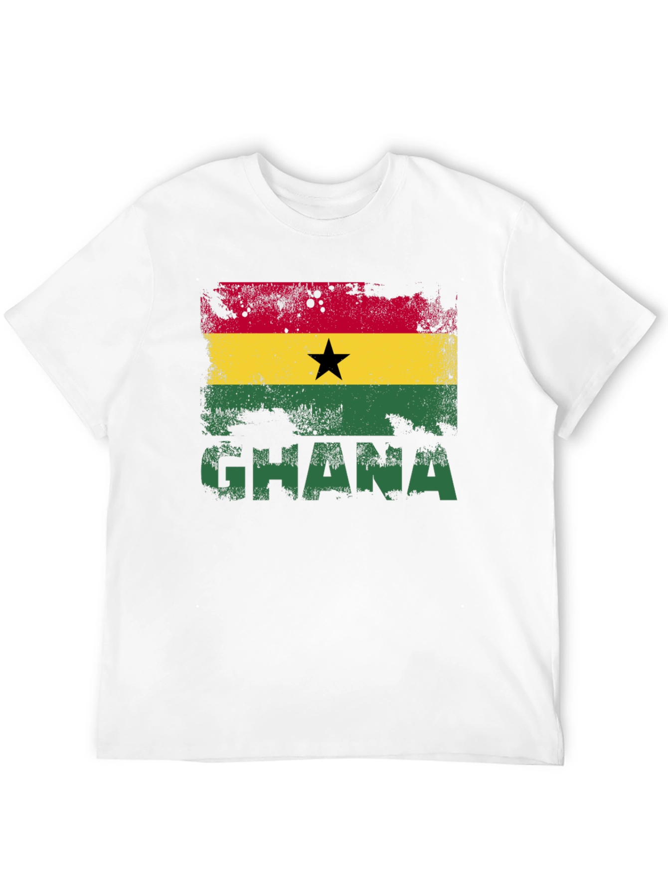 Ghana Flag Graphic T-Shirt - Black
