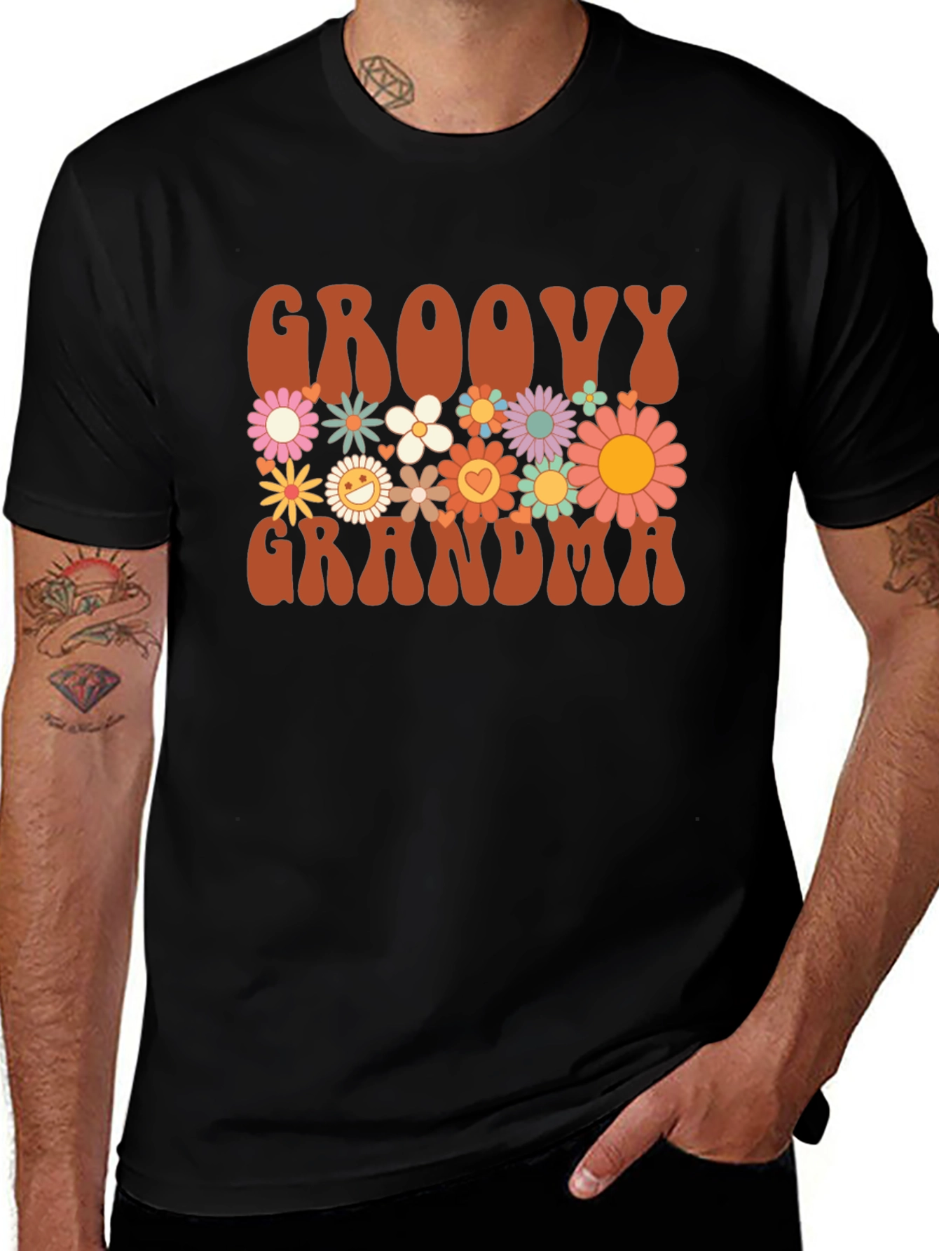 Groovy Grandma Floral T-Shirt - Retro Style