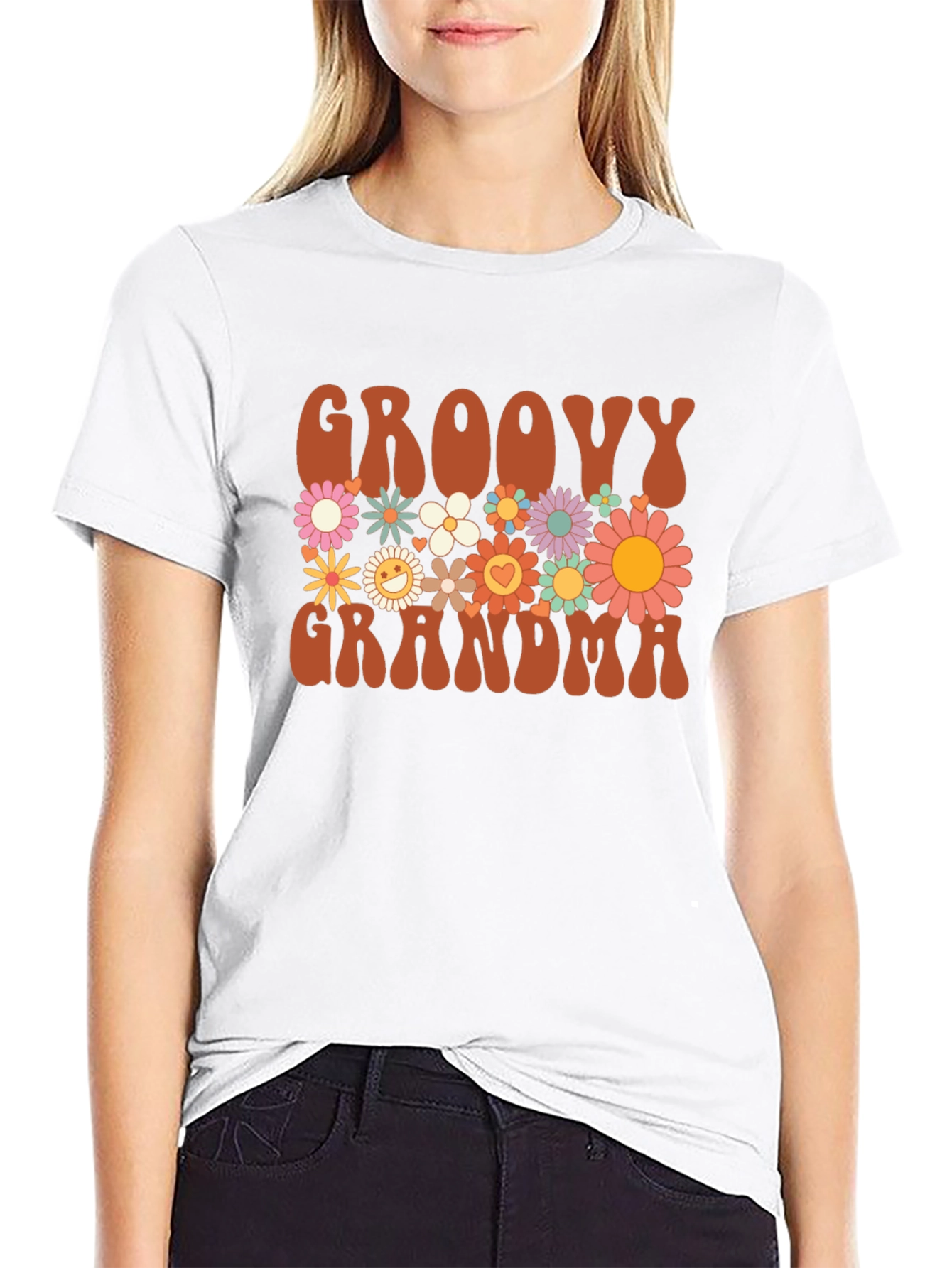 Groovy Grandma Floral T-Shirt - Retro Style