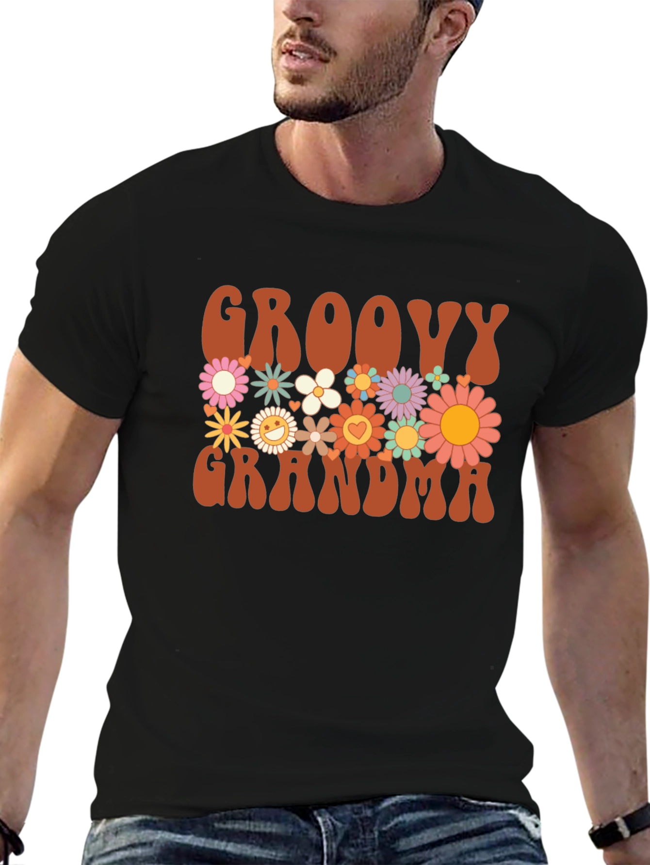 Groovy Grandma Floral T-Shirt - Retro Style