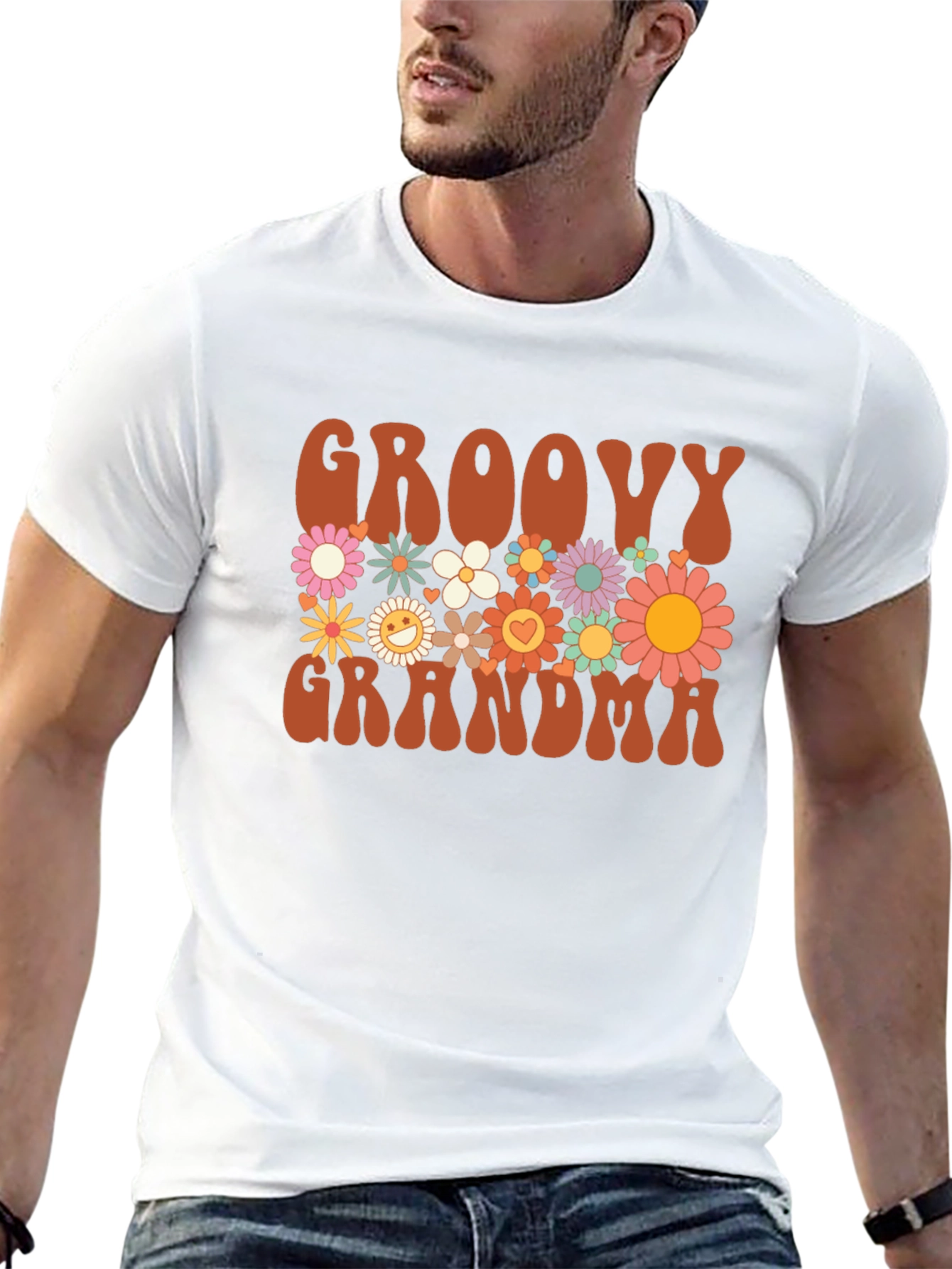 Groovy Grandma Floral T-Shirt - Retro Style