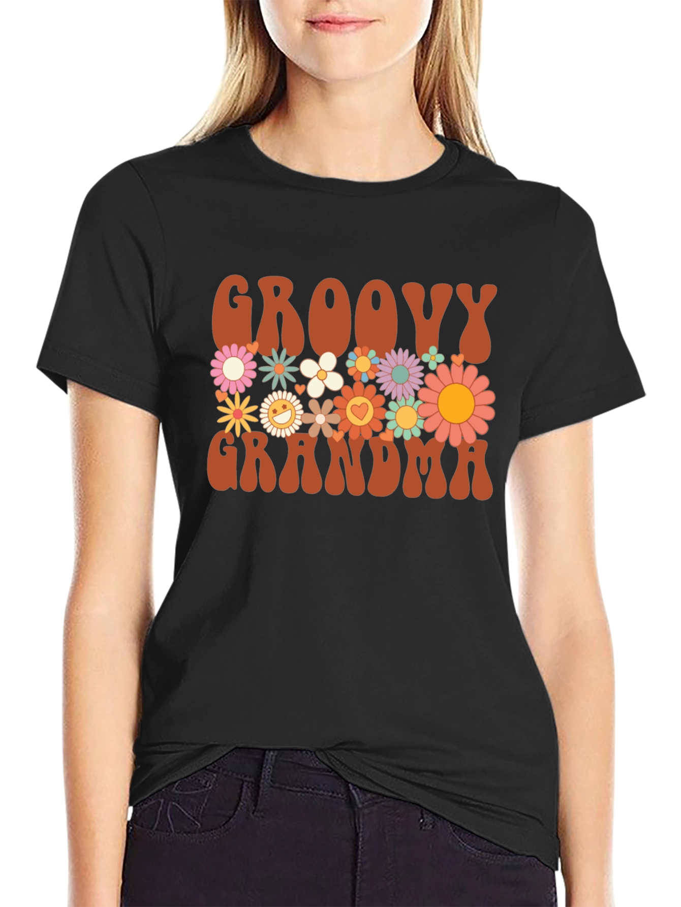 Groovy Grandma Floral T-Shirt - Retro Style