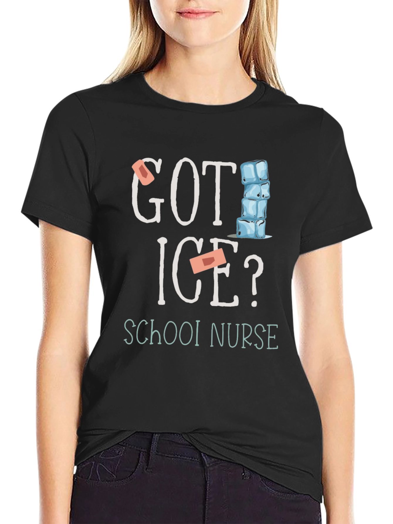 Got Ice? School Nurse Black T-Shirt