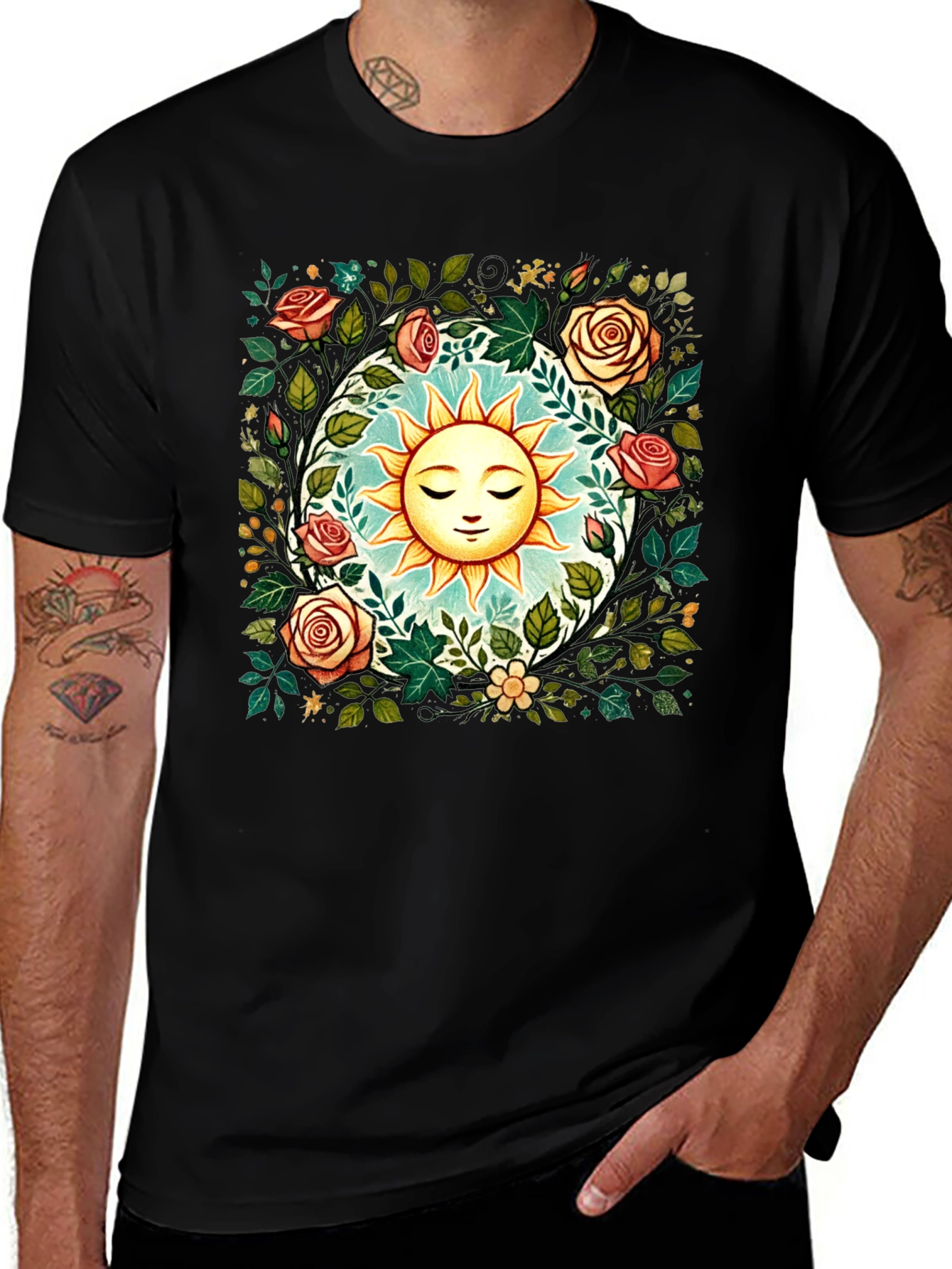 Floral Sun Graphic Tee - Stylish Comfort