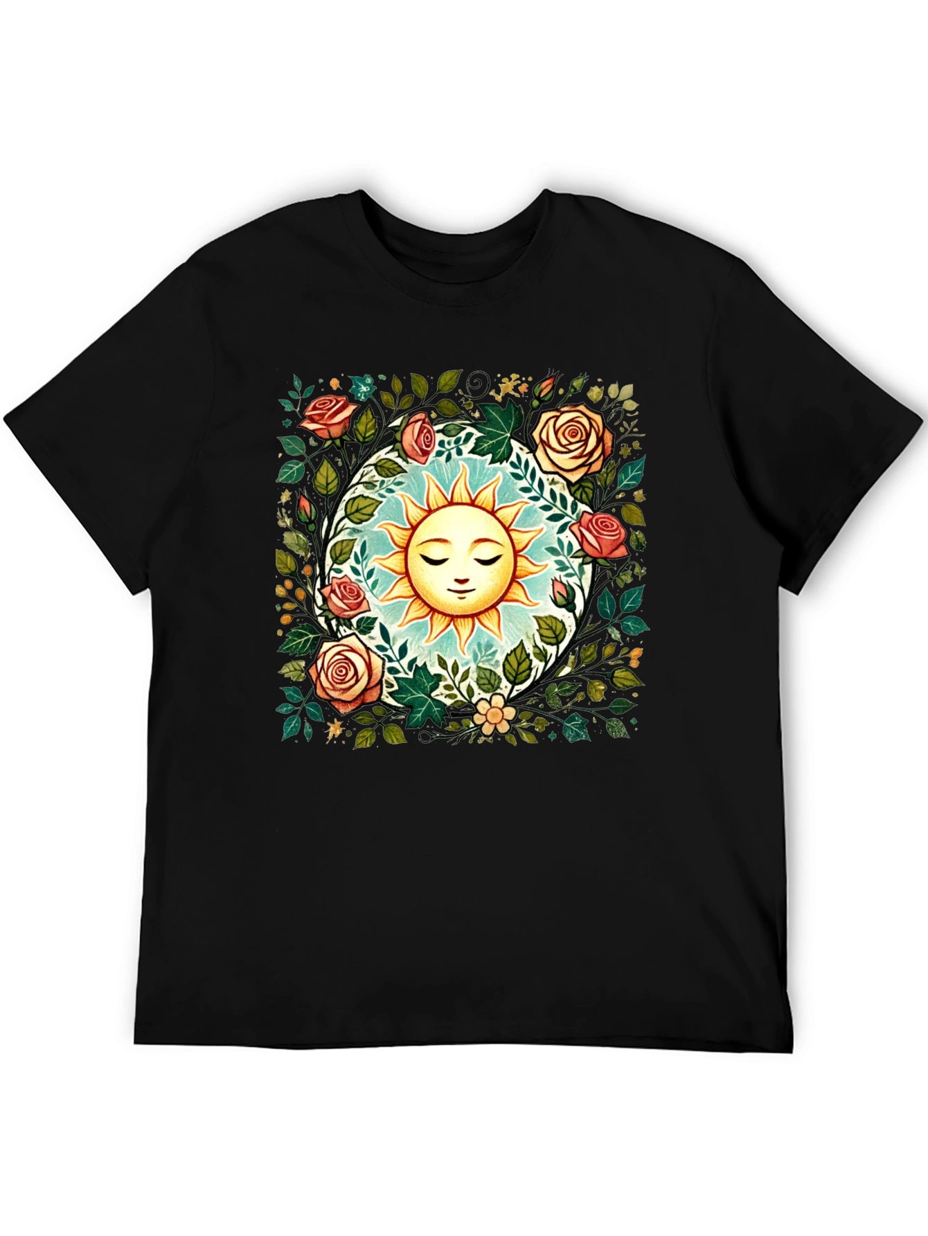 Floral Sun Graphic Tee - Stylish Comfort