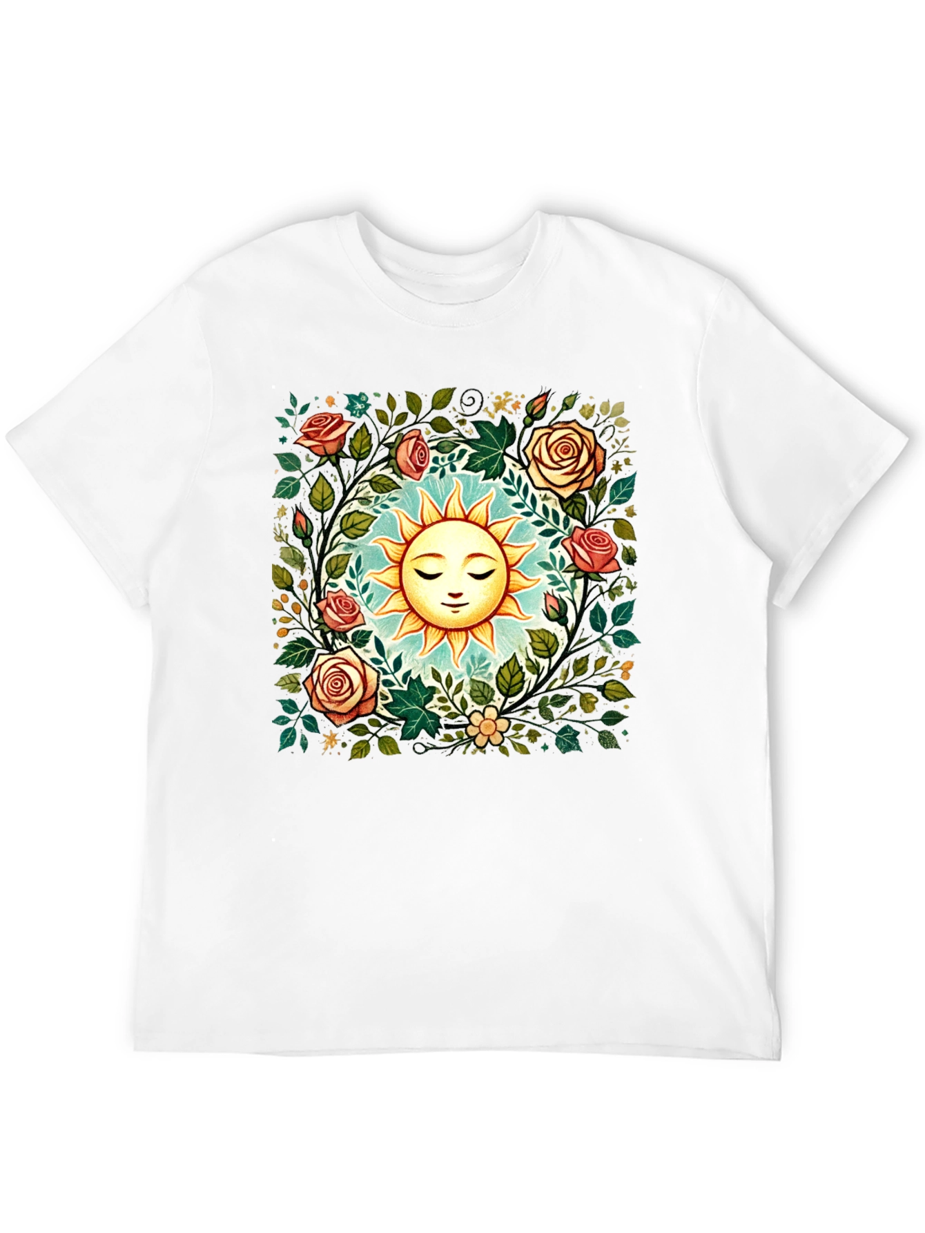 Floral Sun Graphic Tee - Stylish Comfort