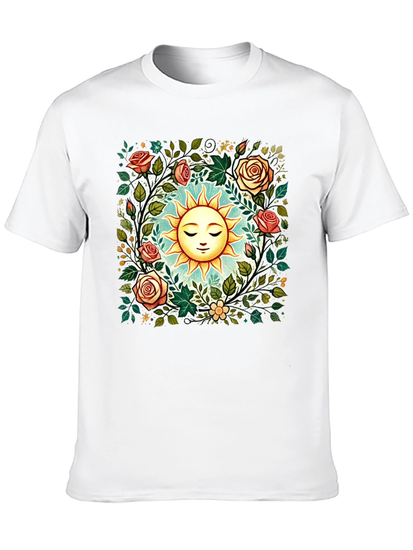 Floral Sun Graphic Tee - Stylish Comfort
